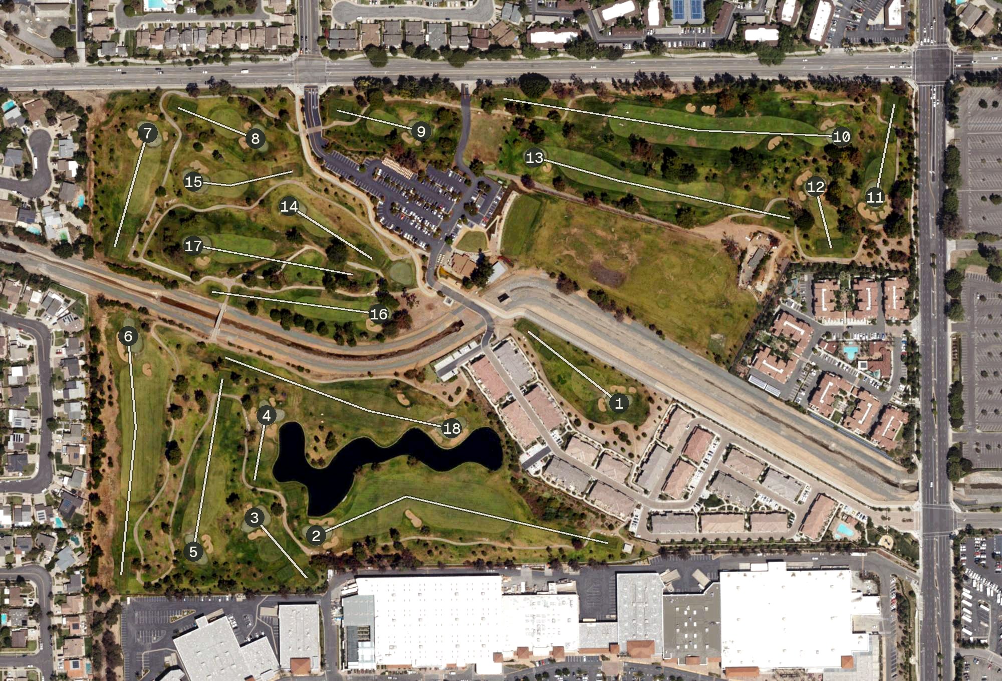 Aerial view of Birch Hills Golf Course, CA