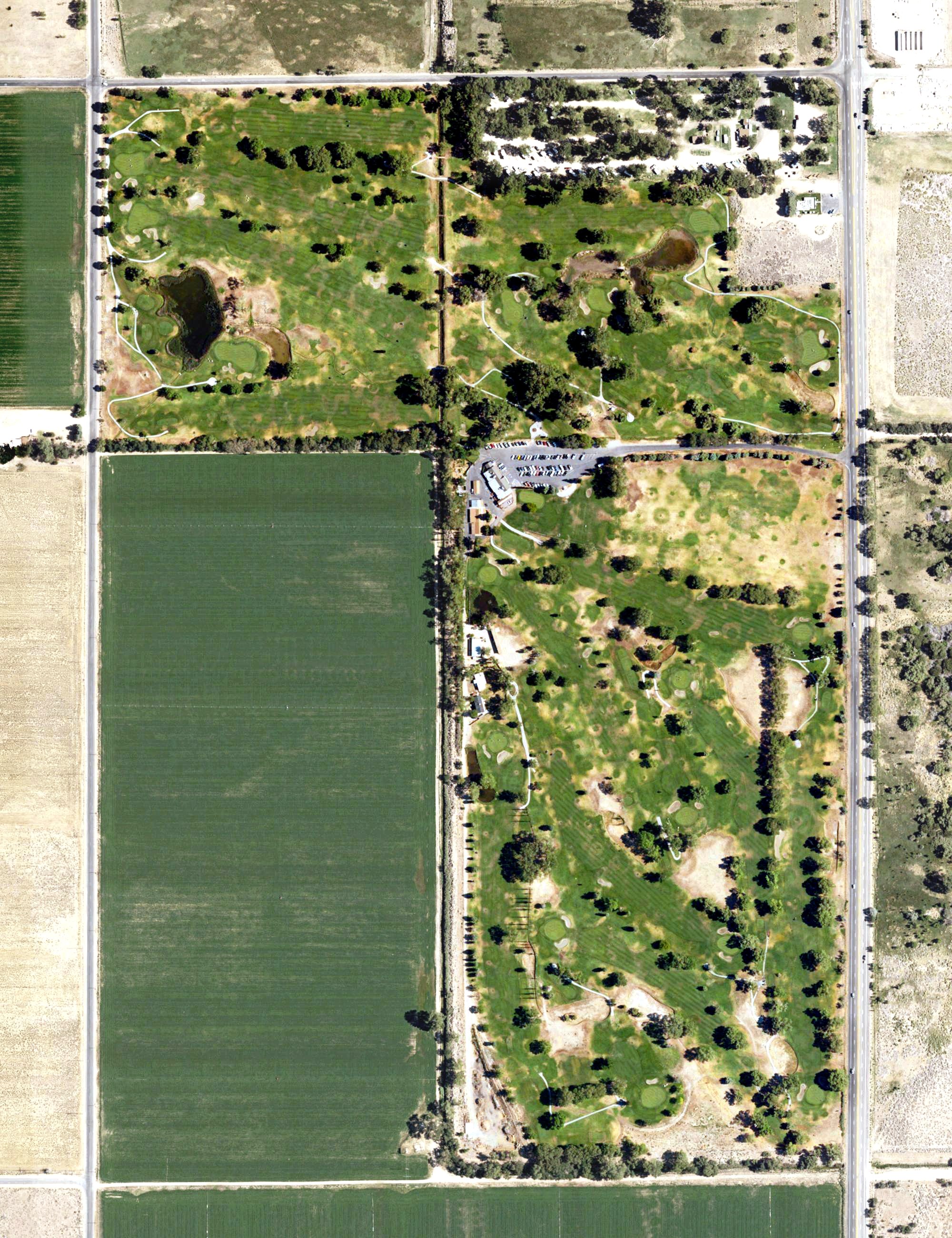 Aerial view of Bishop Golf Club, CA
