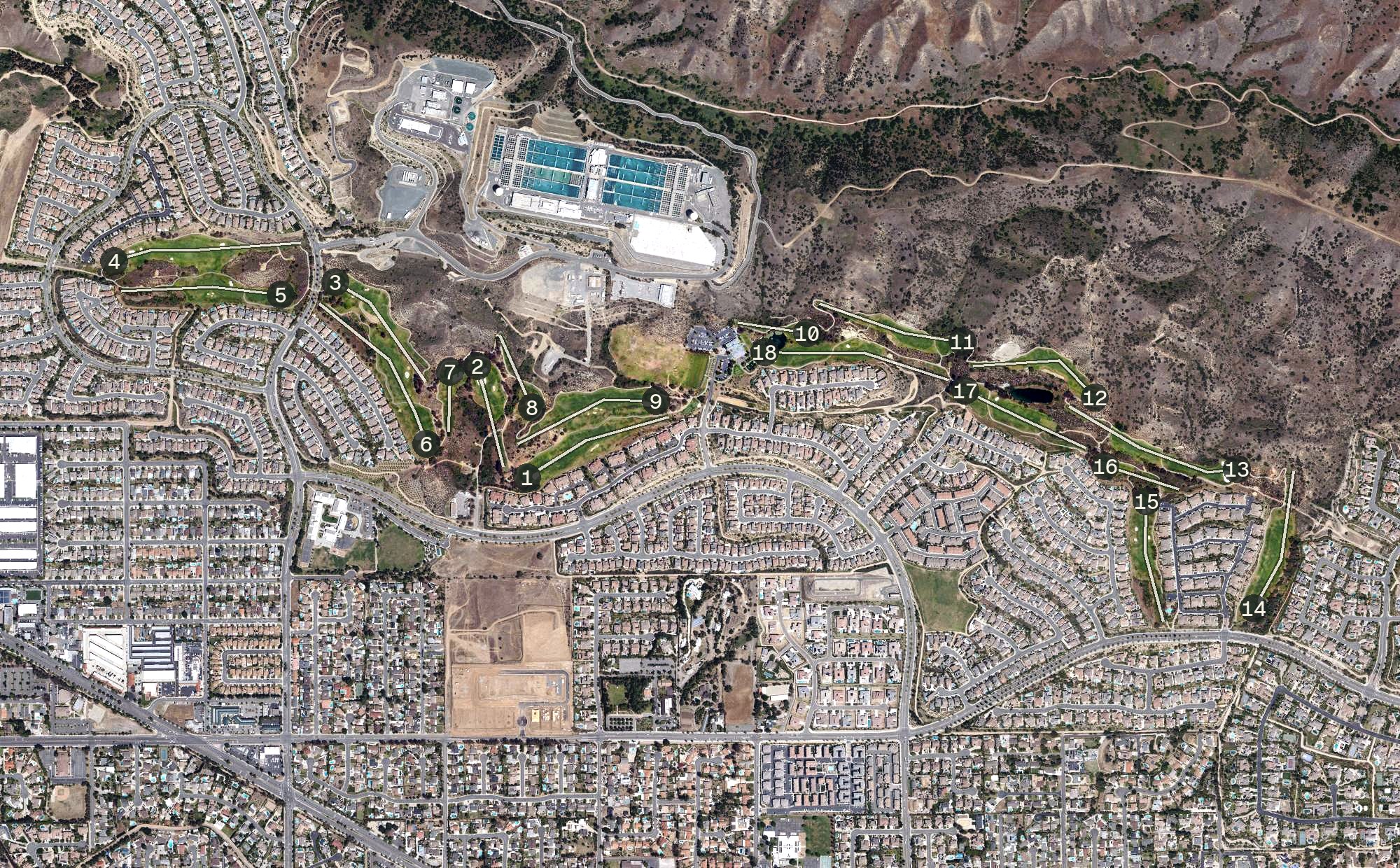 Aerial view of Black Gold Golf Club, CA