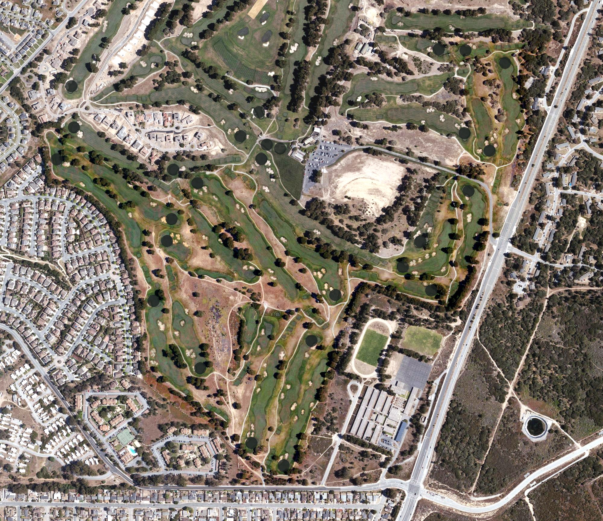 Aerial view of Black Horse Golf Course, CA
