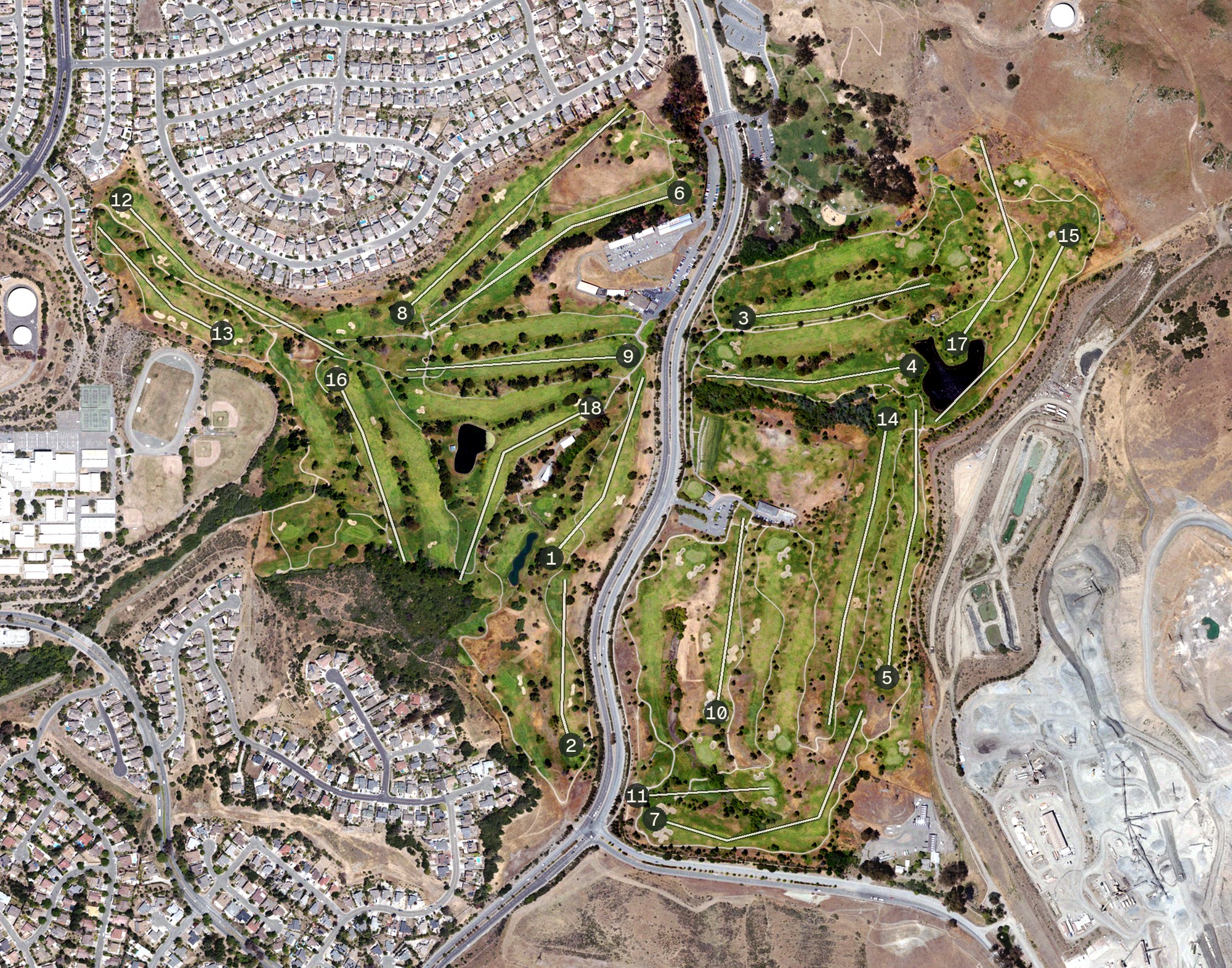 Aerial view of Blue Rock Spring Golf Club, CA