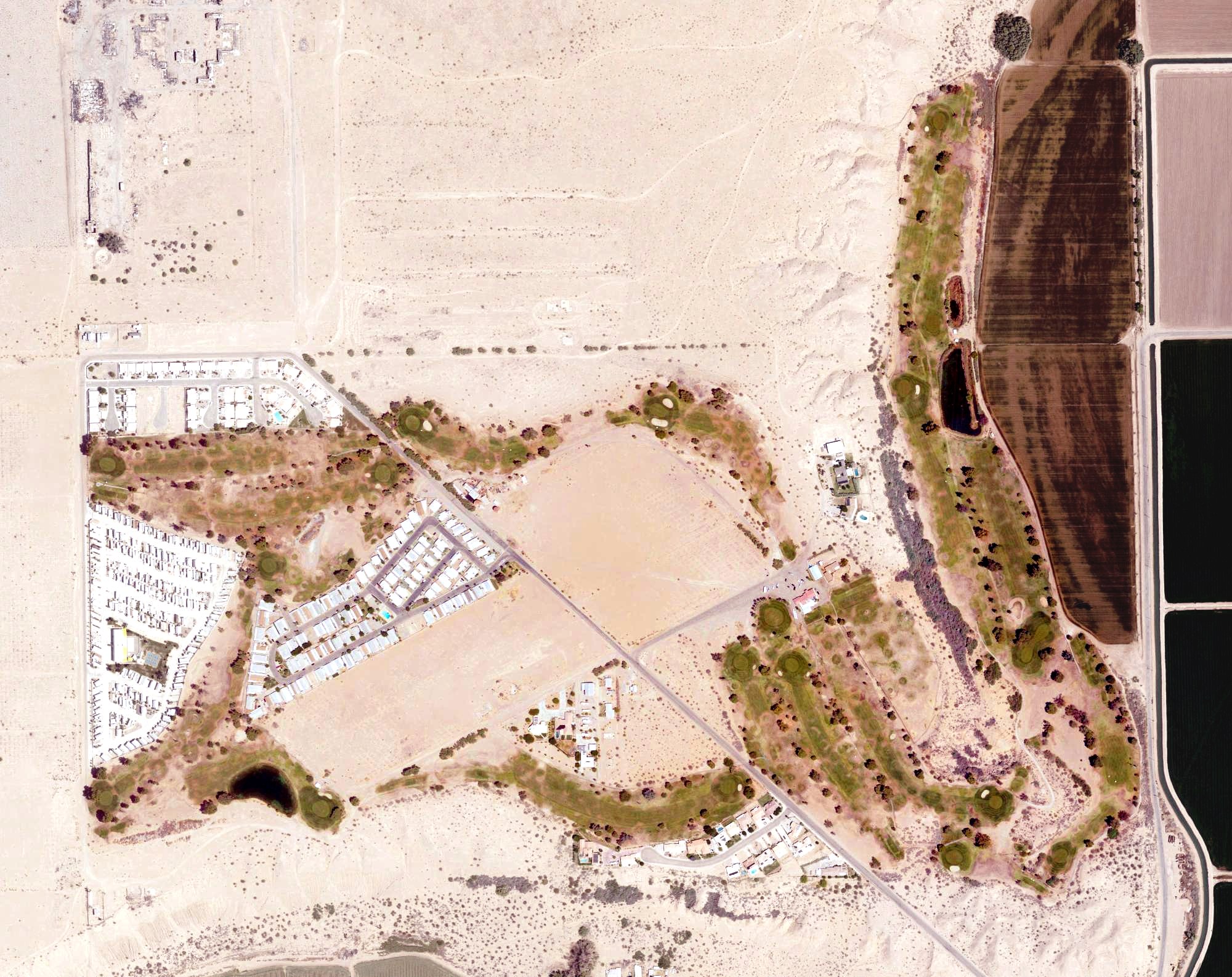 Aerial view of Blythe Golf Course, CA