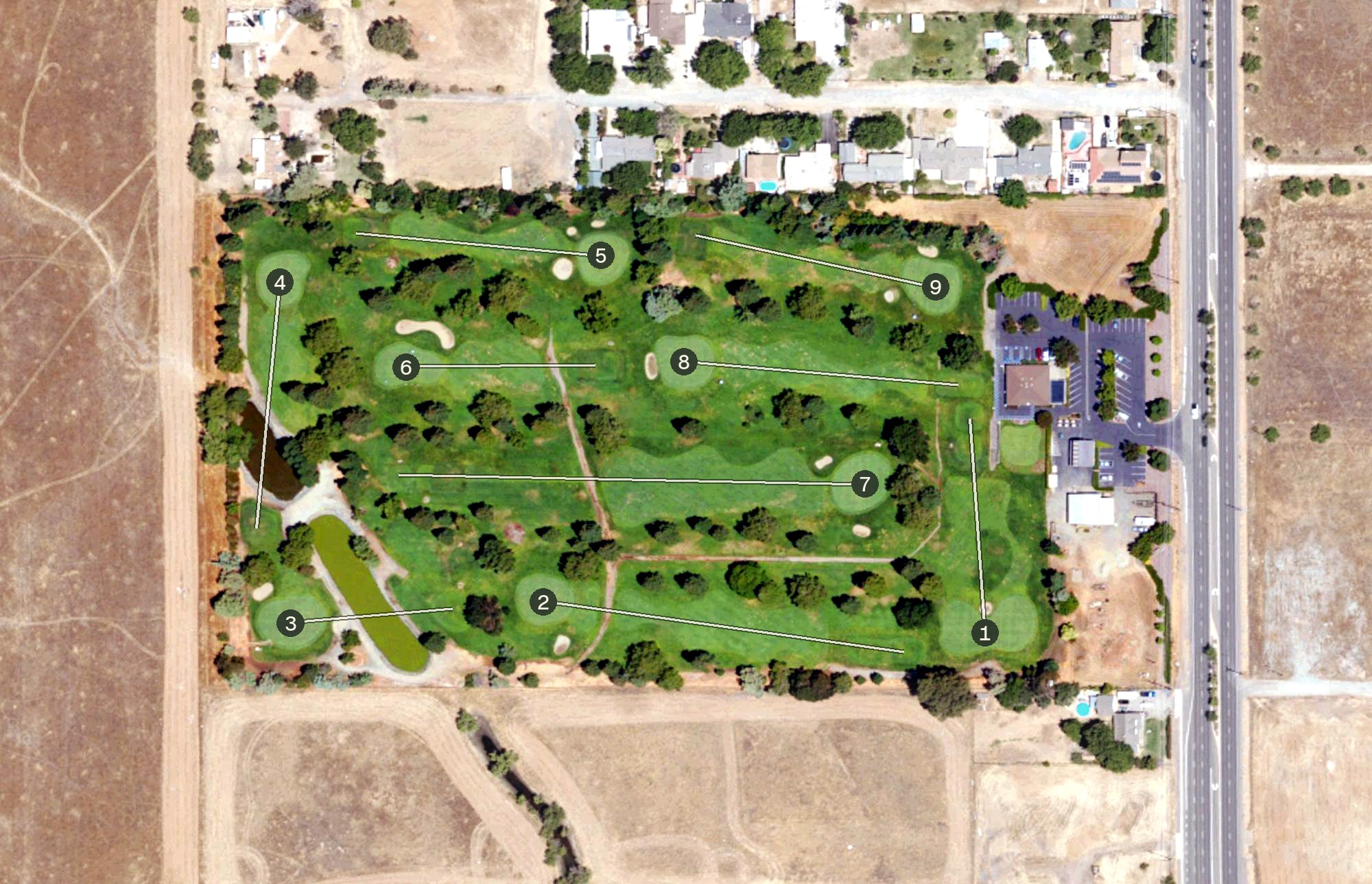 Aerial view of Bradshaw Ranch Golf Course, CA