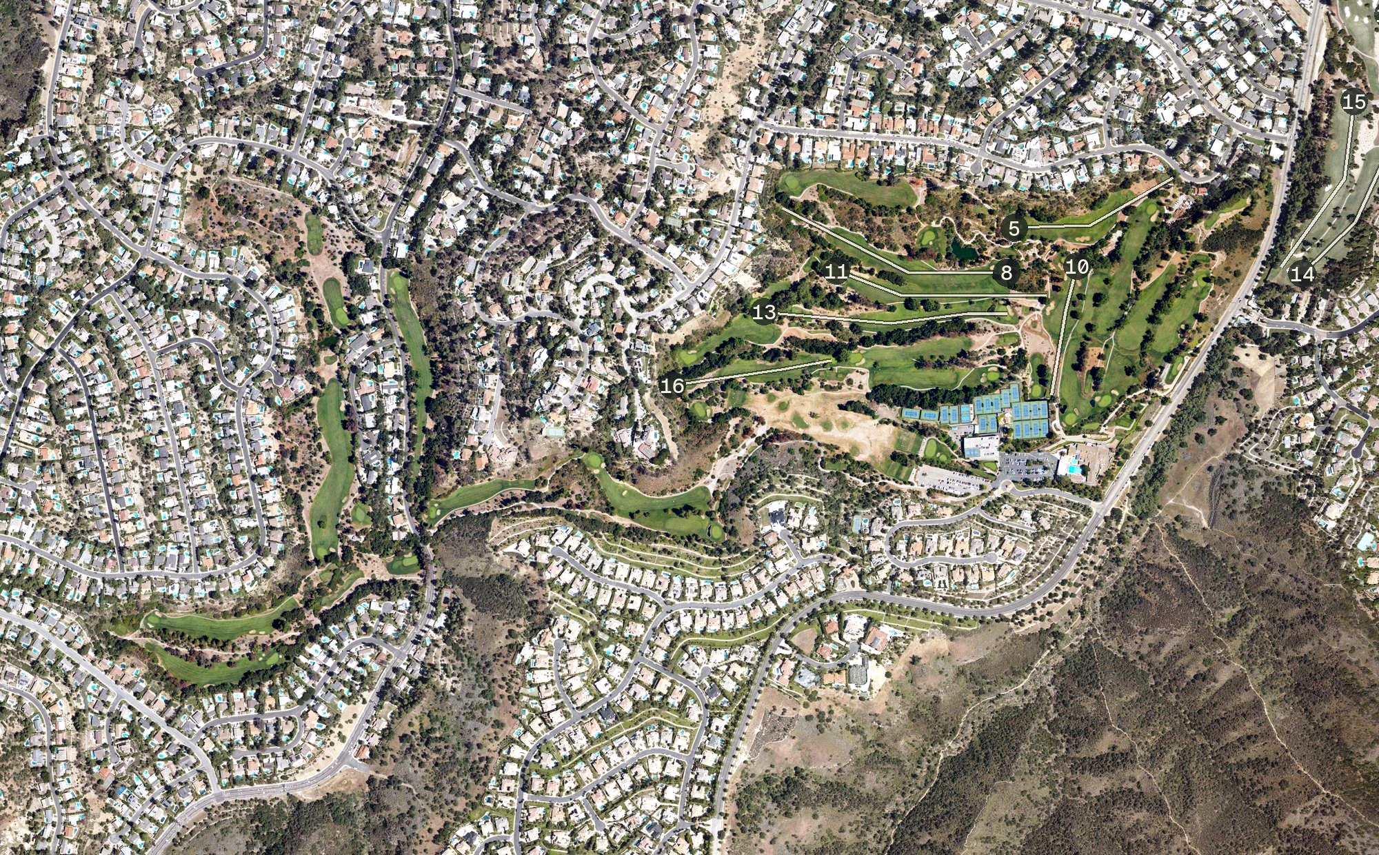 Aerial view of Braemar Country Club, CA