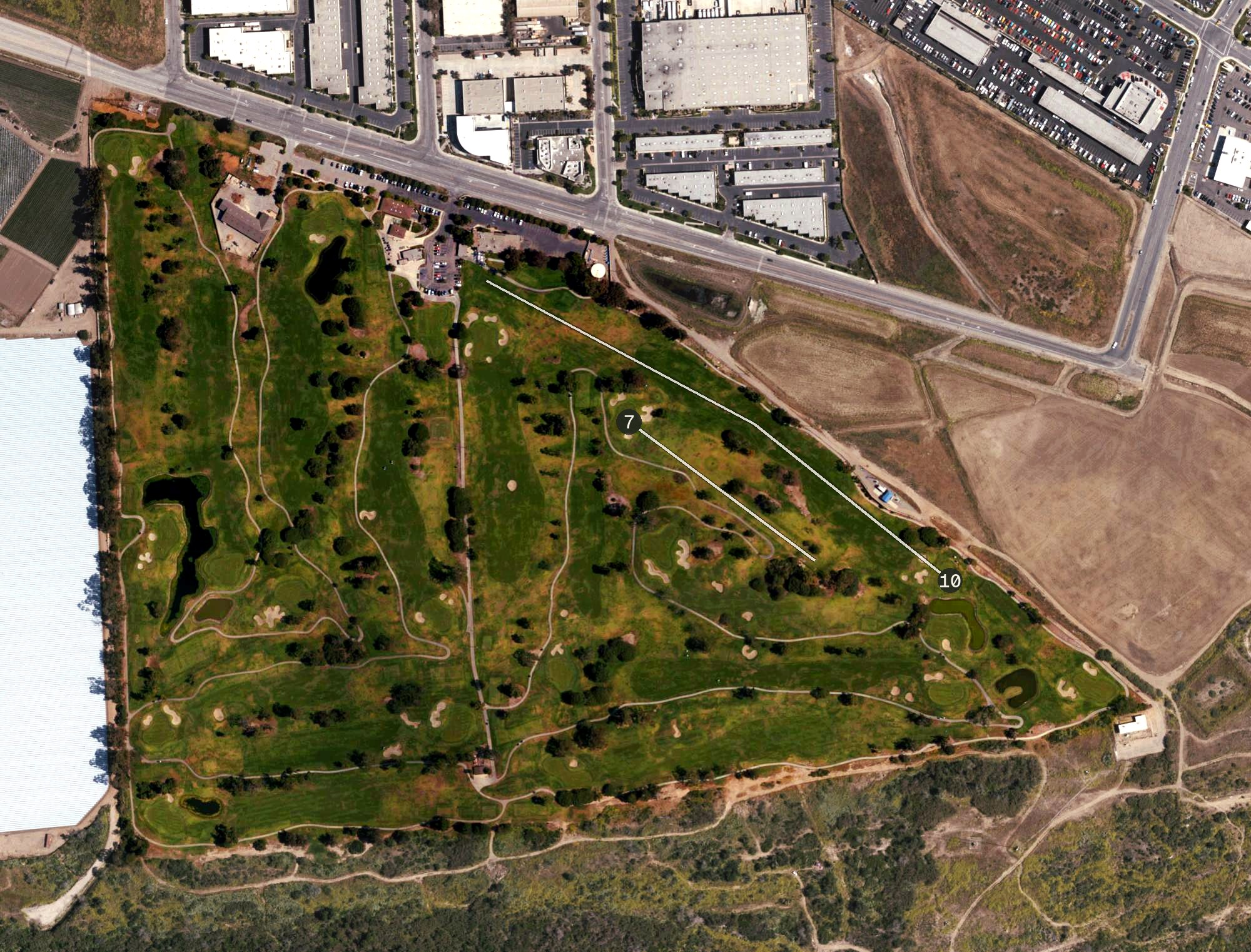 Aerial view of Buenaventura Golf Course, CA