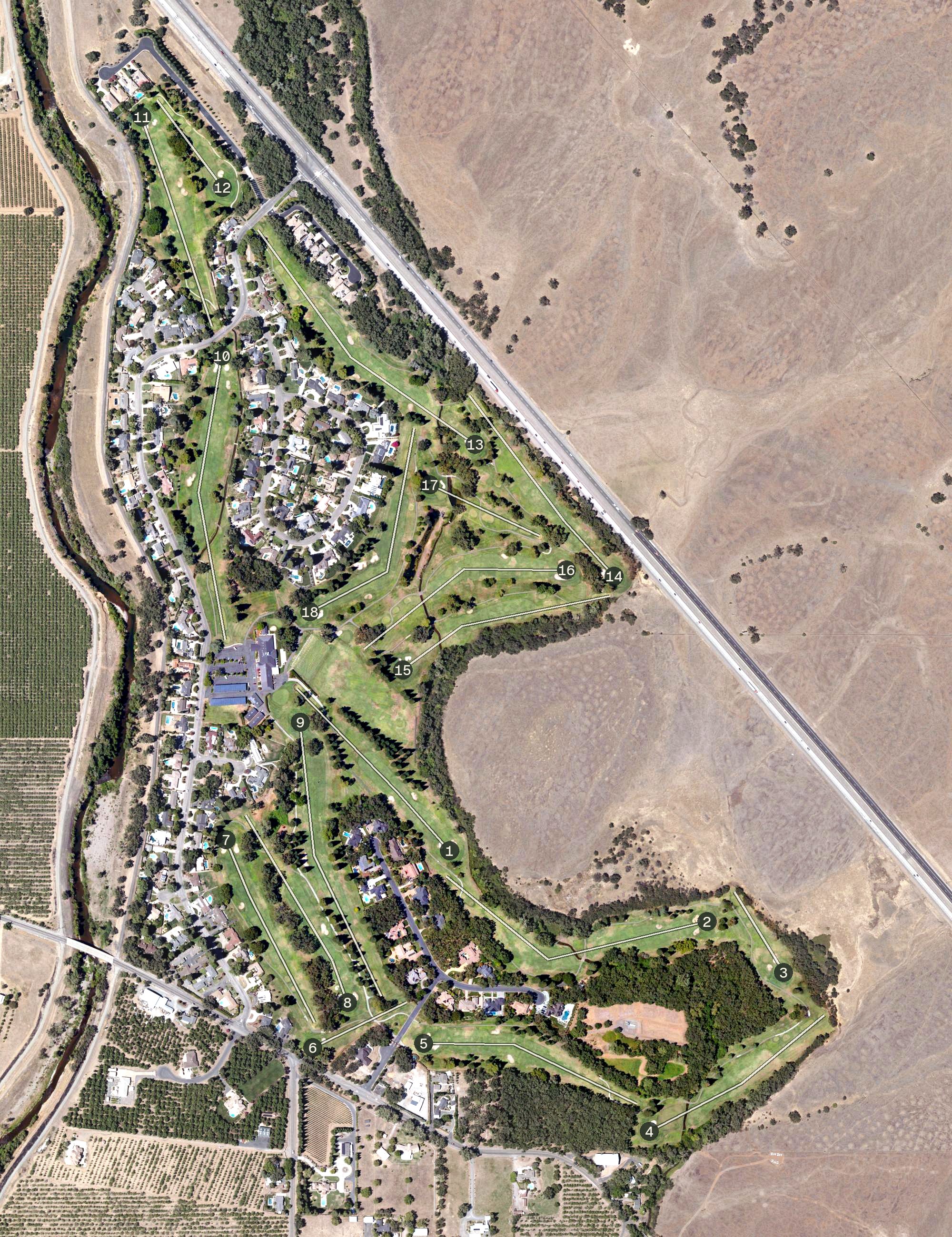 Aerial view of Butte Creek Country Club, CA