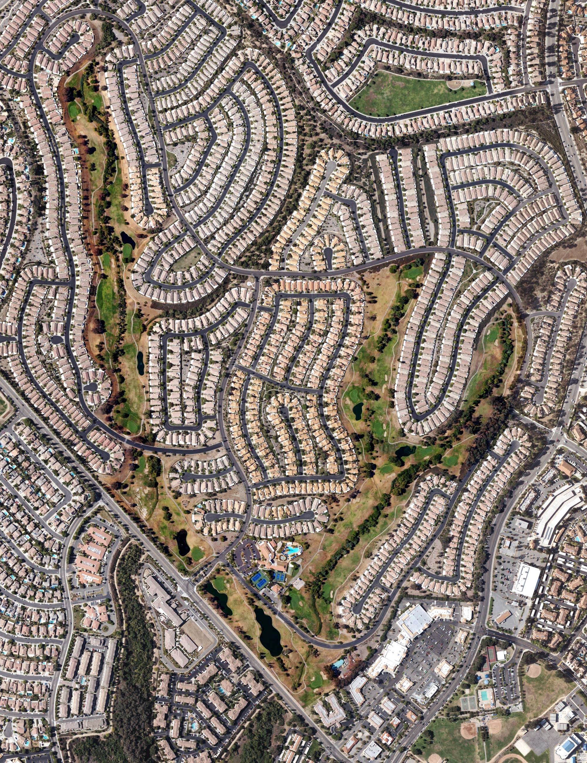 Aerial view of California Oaks Golf Club, CA