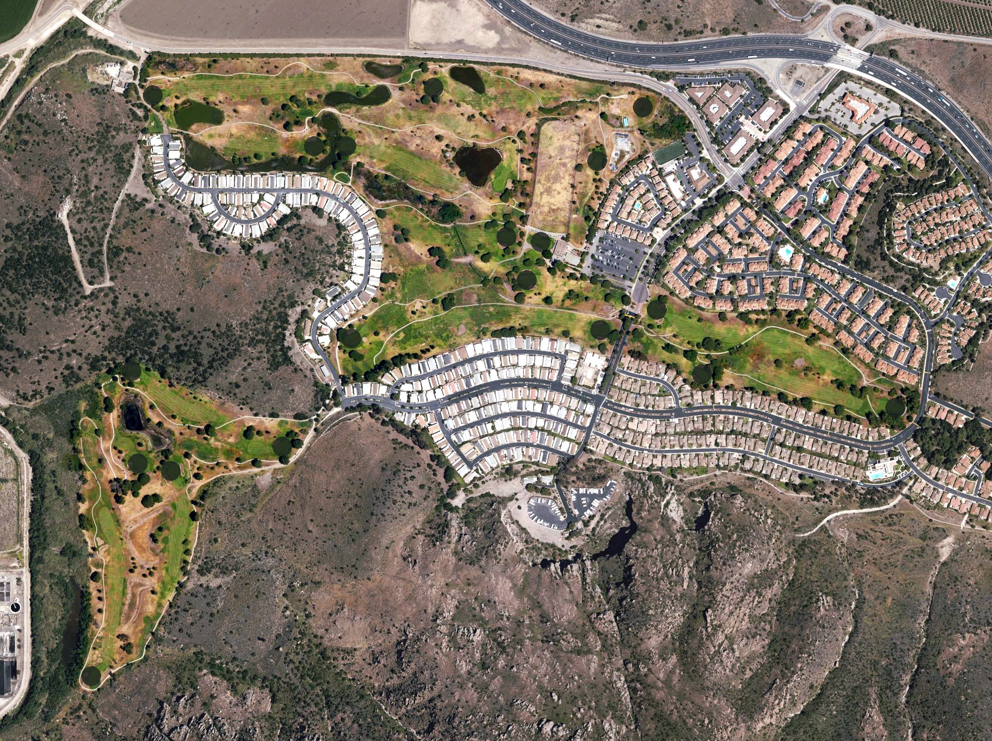 Aerial view of Camarillo Springs Golf Course, CA