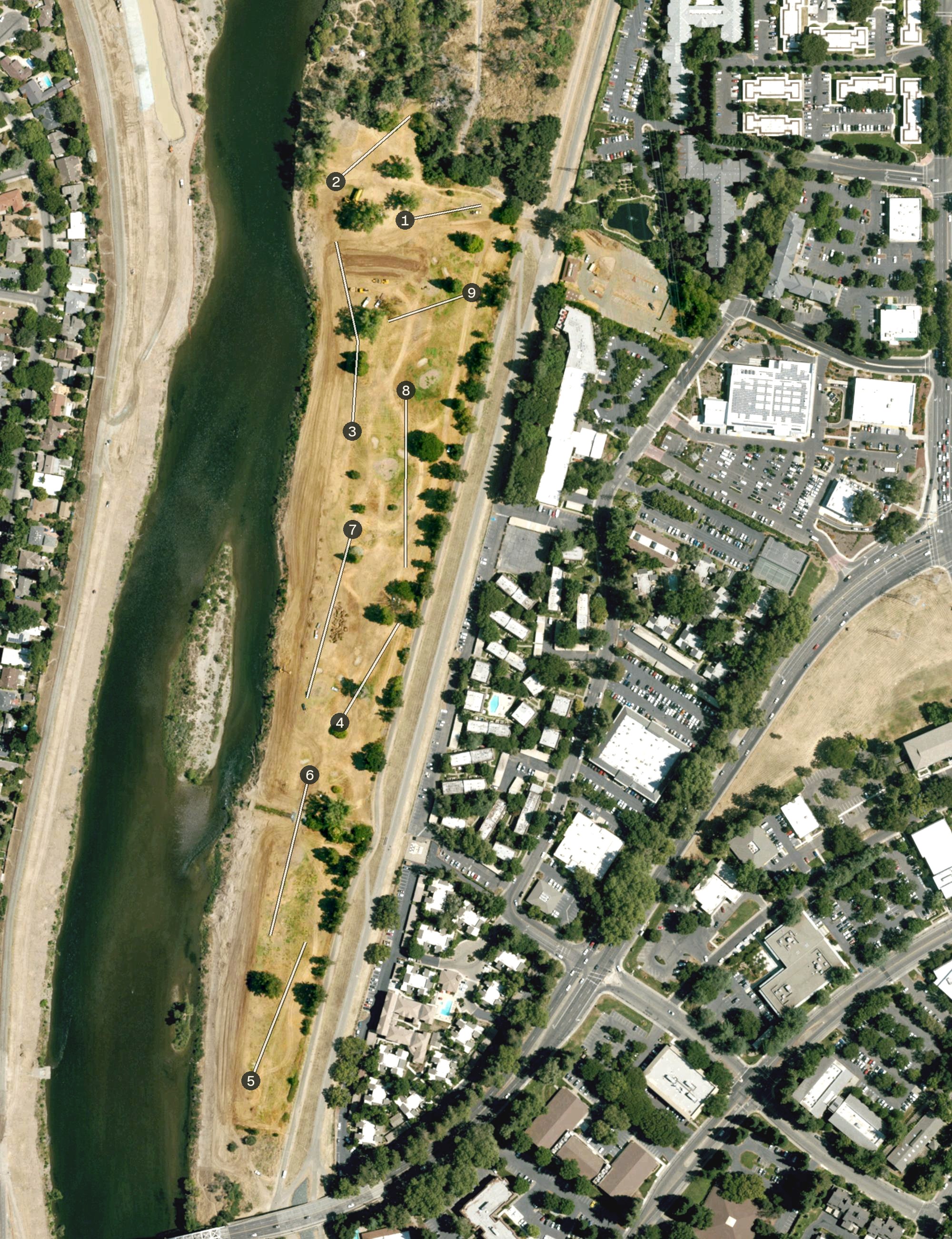 Aerial view of Campus Commons Golf Course, CA