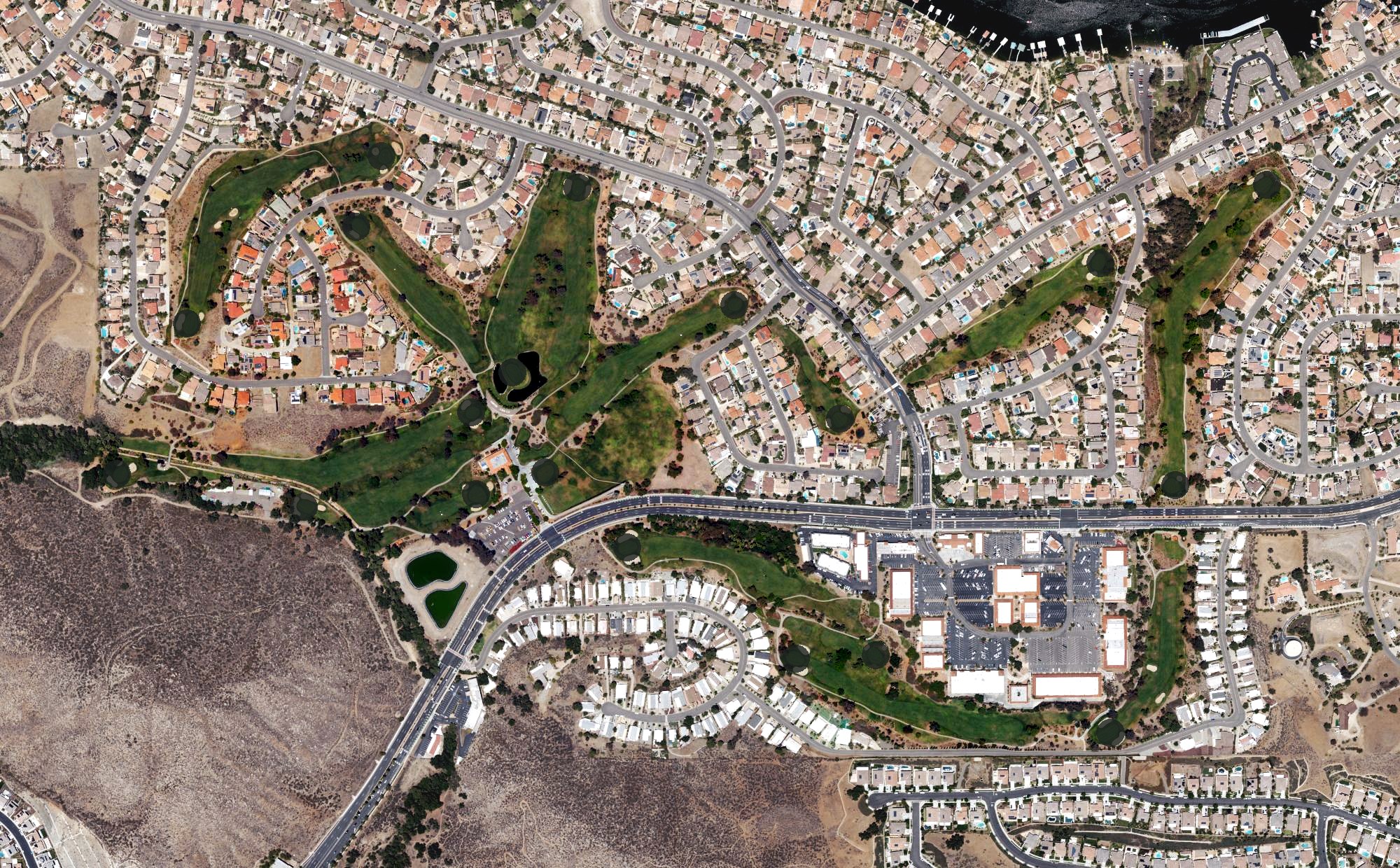 Aerial view of Canyon Lake Golf and Country Club, CA