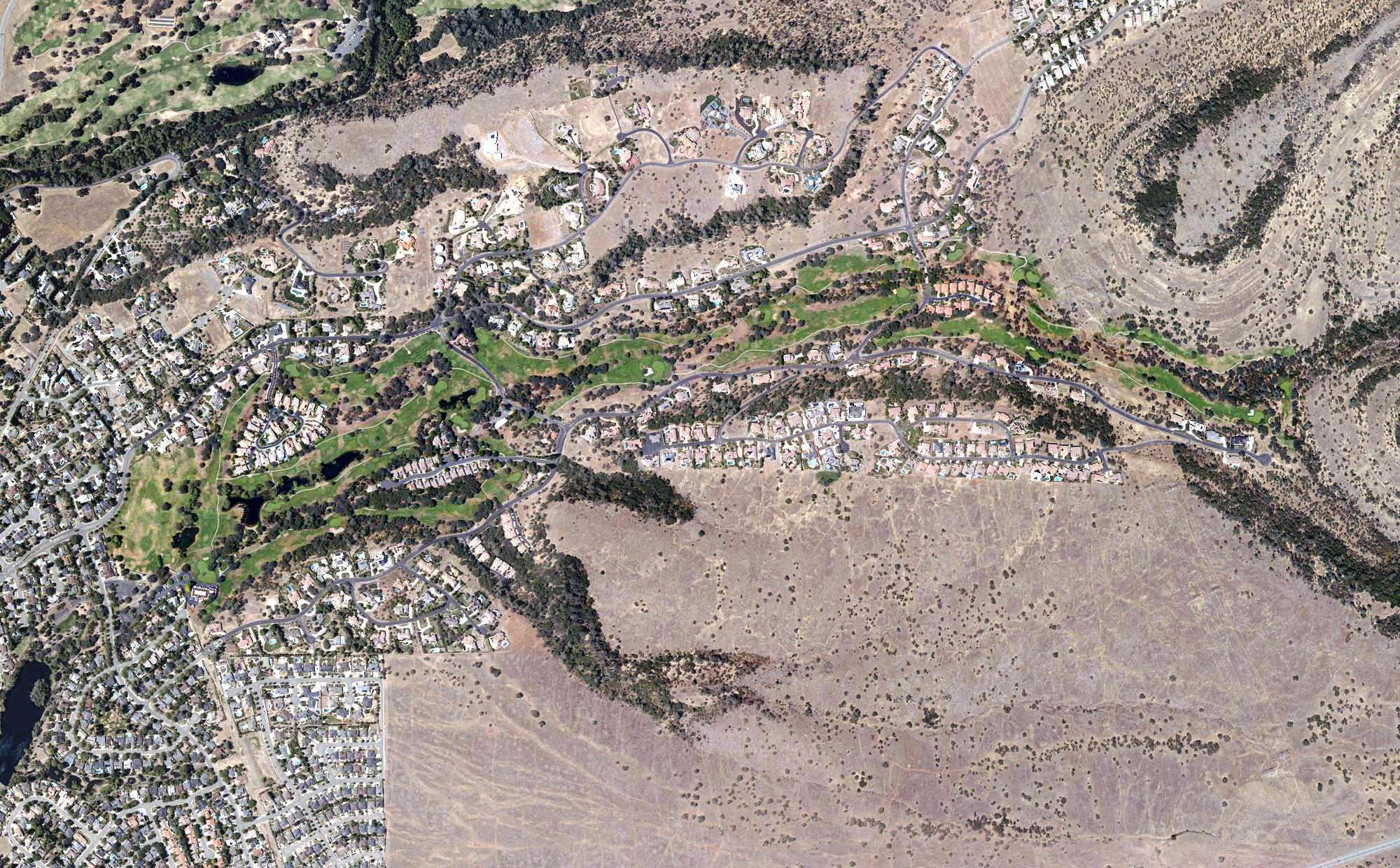 Aerial view of Canyon Oaks Country Club, CA