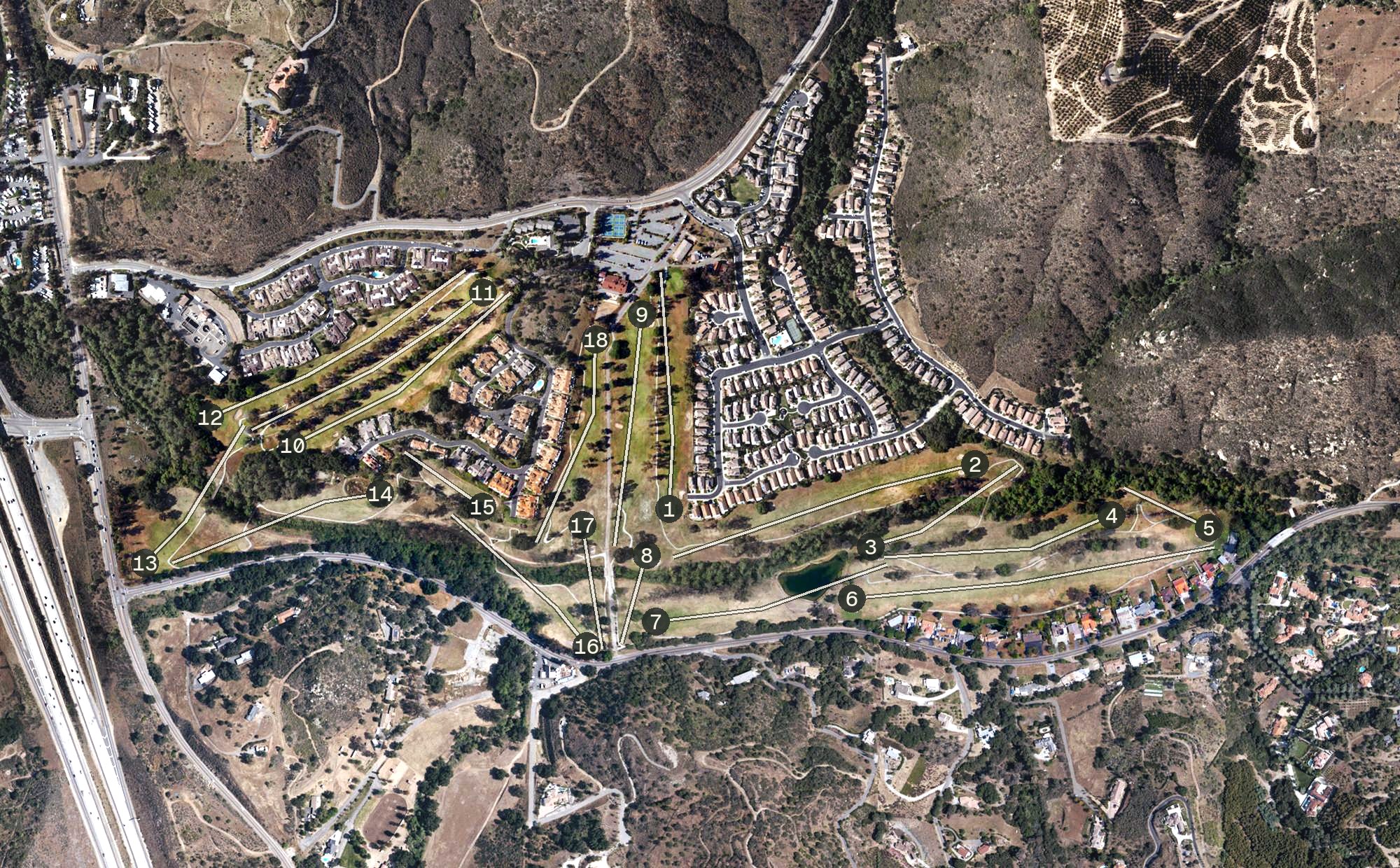 Aerial view of Castle Creek Country Club, CA
