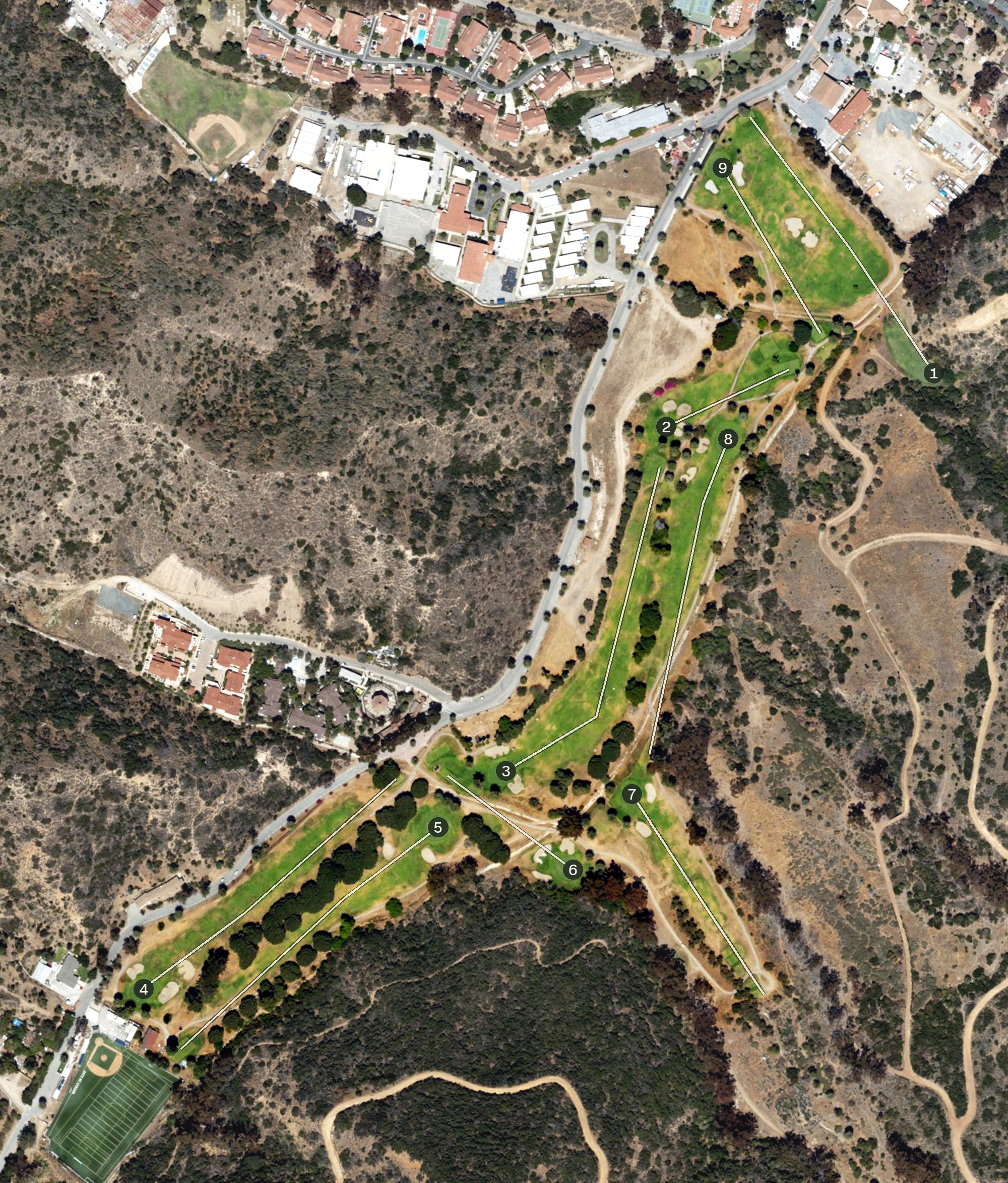 Aerial view of Catalina Island Golf Course, CA