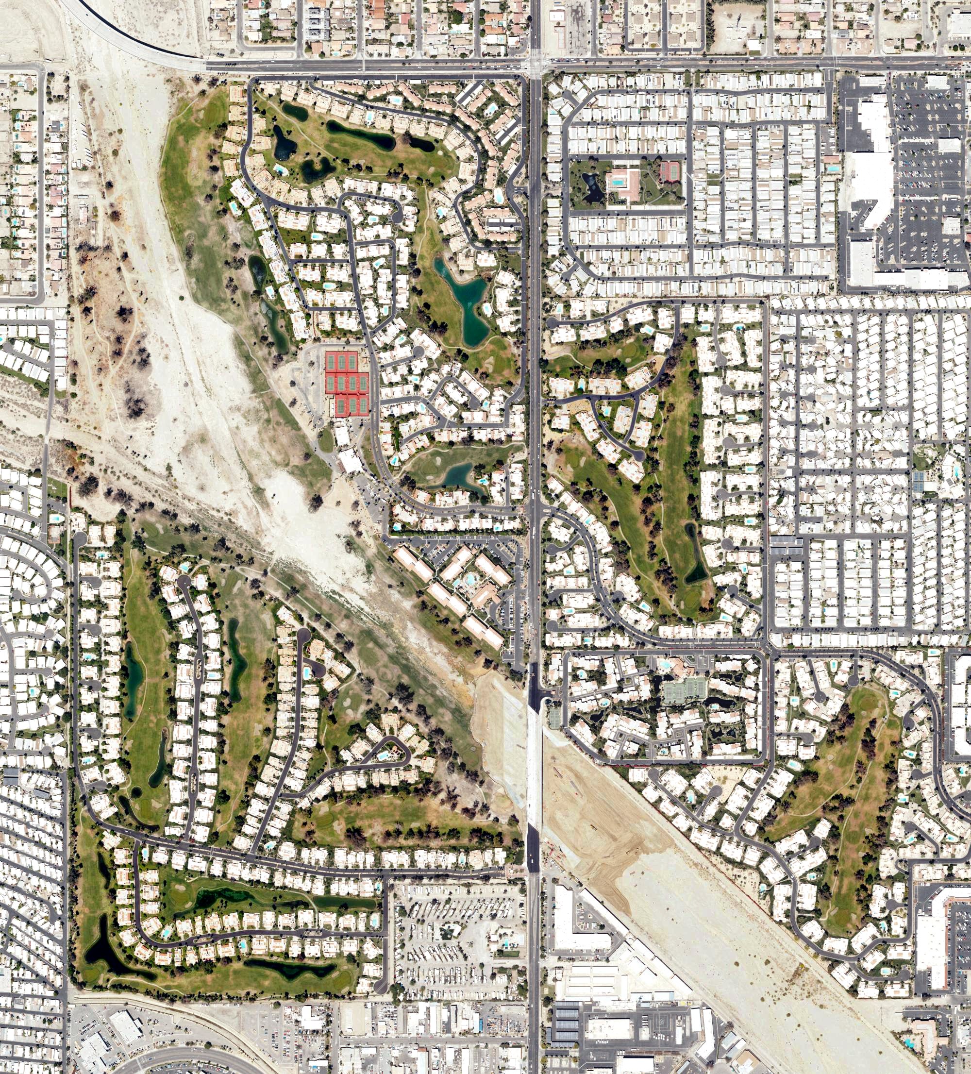 Aerial view of Cathedral Canyon Golf Club, CA
