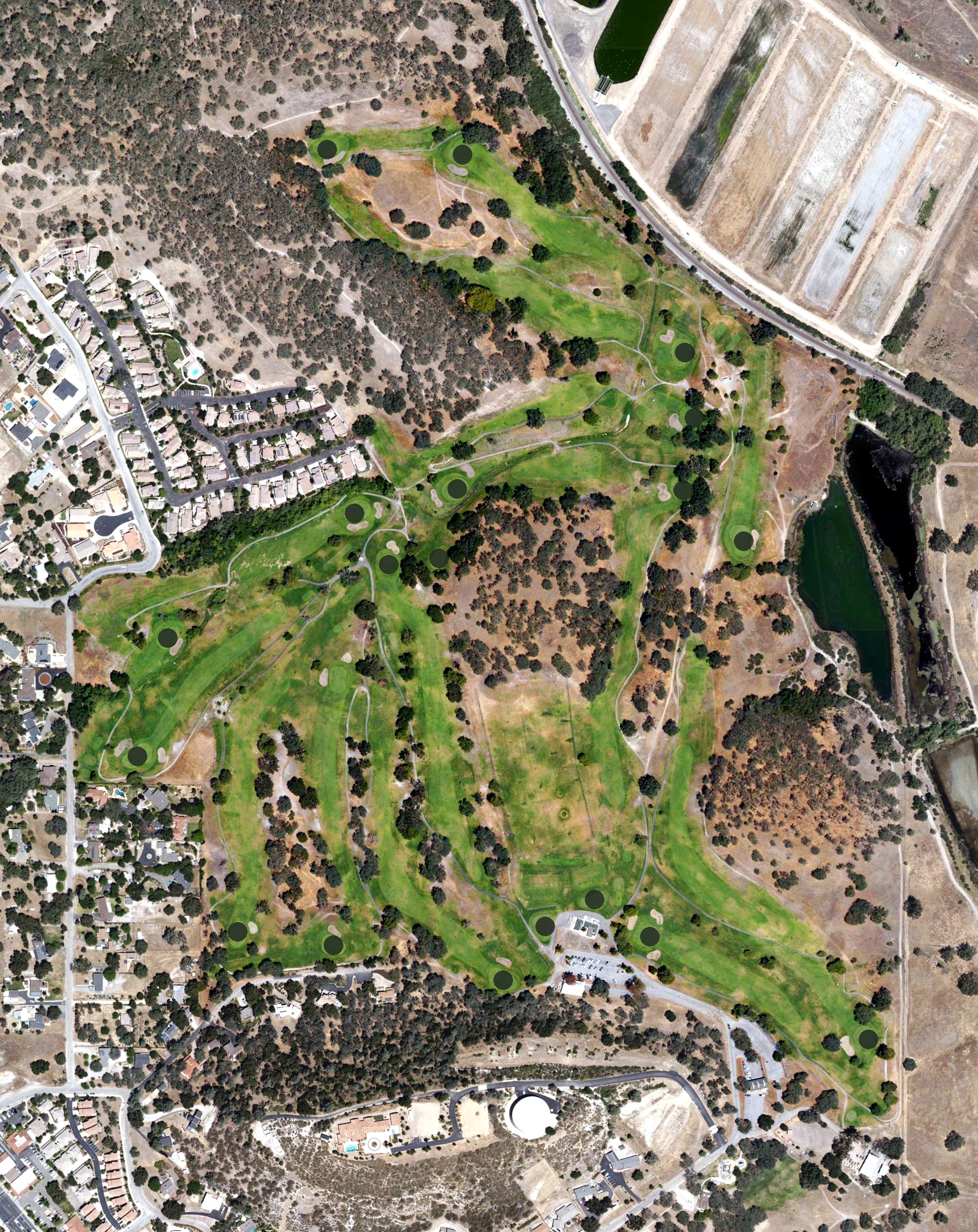 Aerial view of Chalk Mountain Golf Course, CA