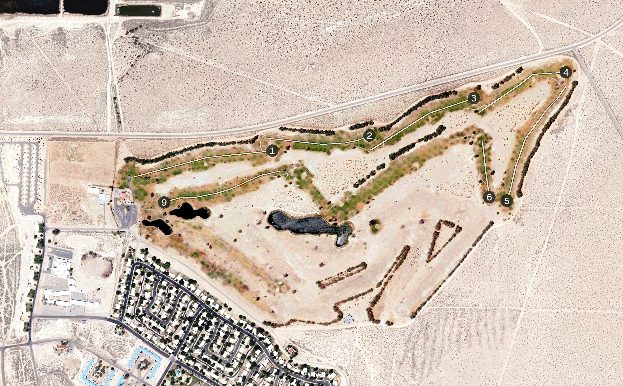 Aerial view of China Lake Golf Course, CA