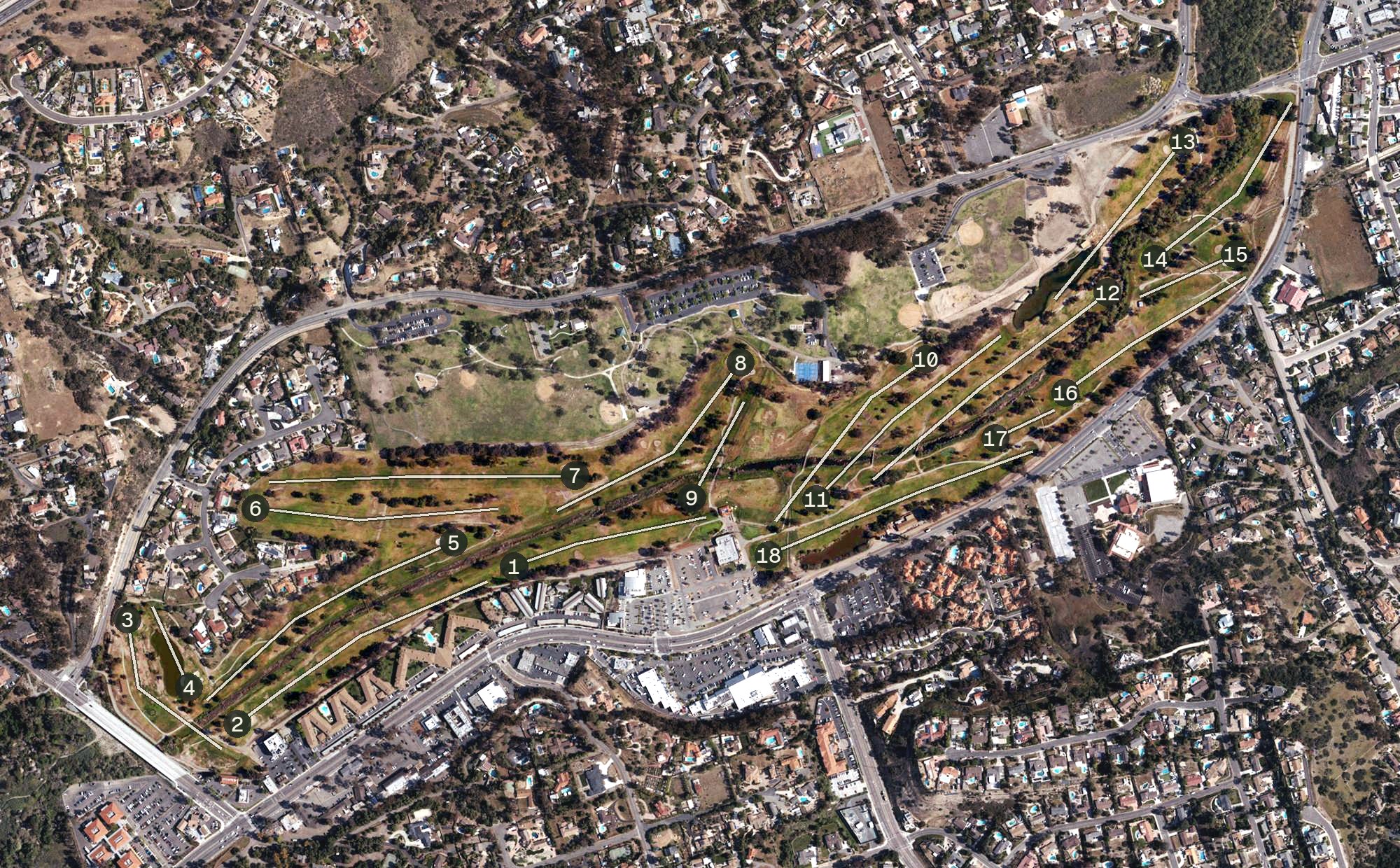 Aerial view of Chula Vista Golf Course, CA
