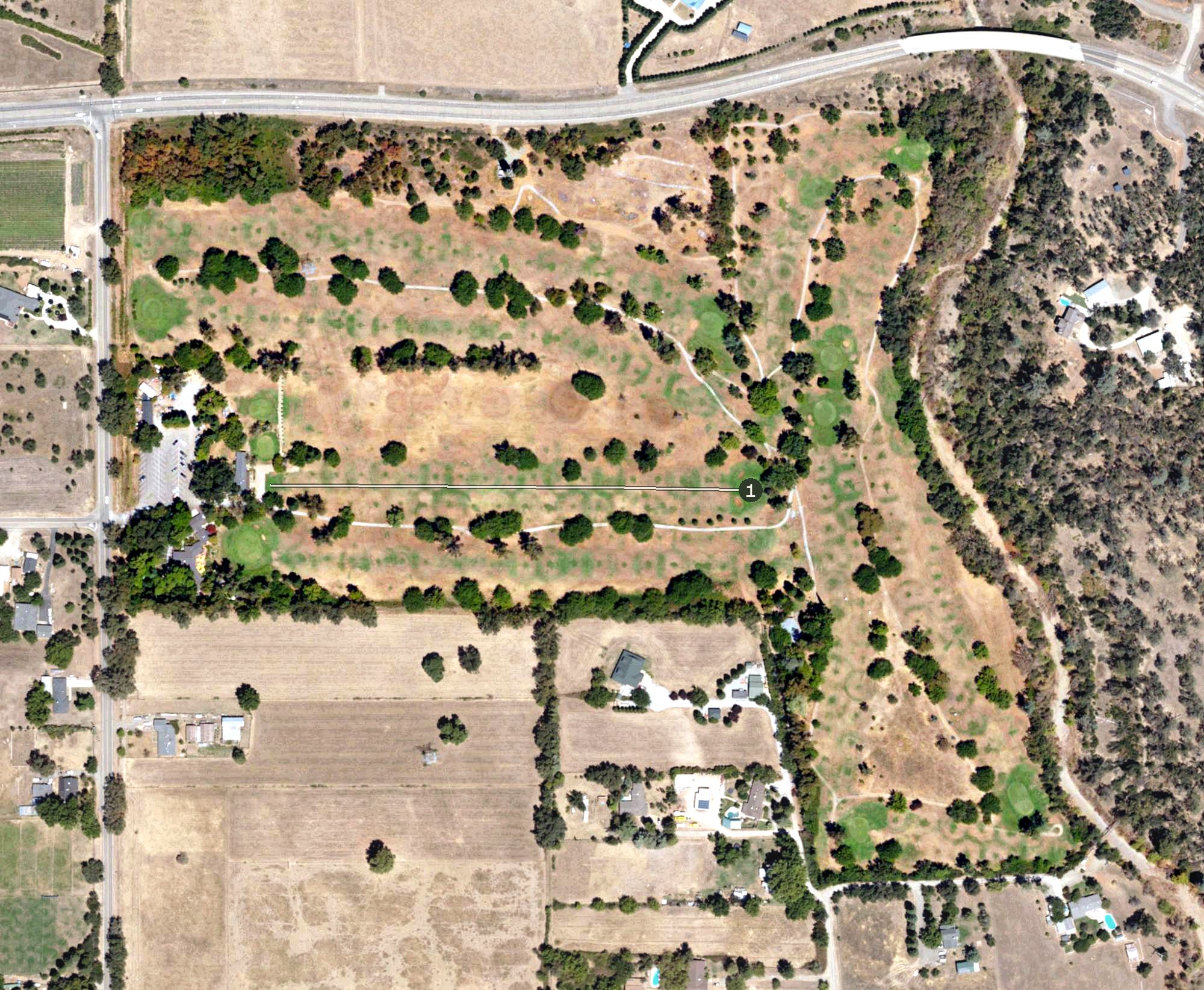 Aerial view of Churn Creek Golf Course, CA