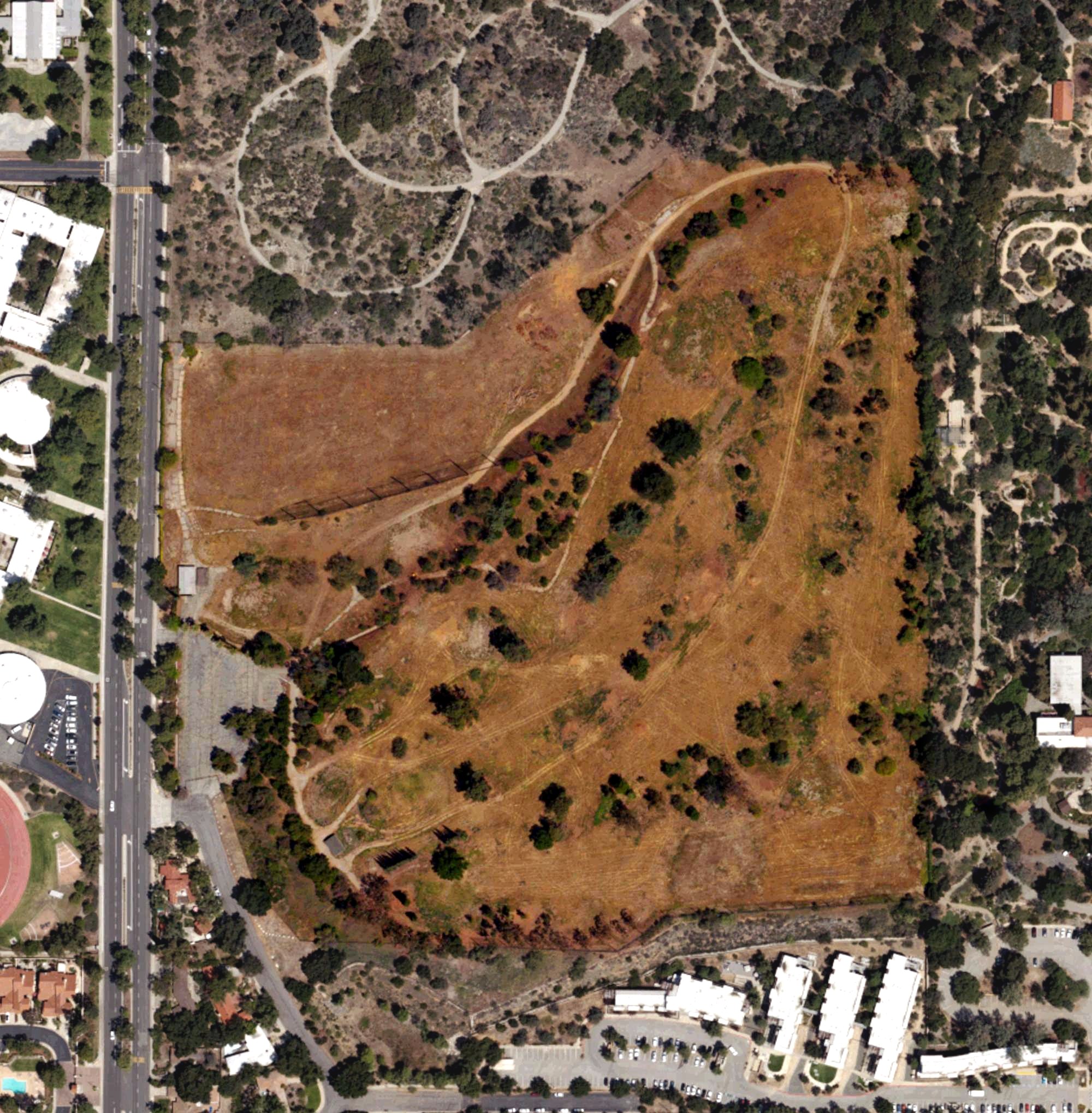 Aerial view of Claremont Golf Course, CA