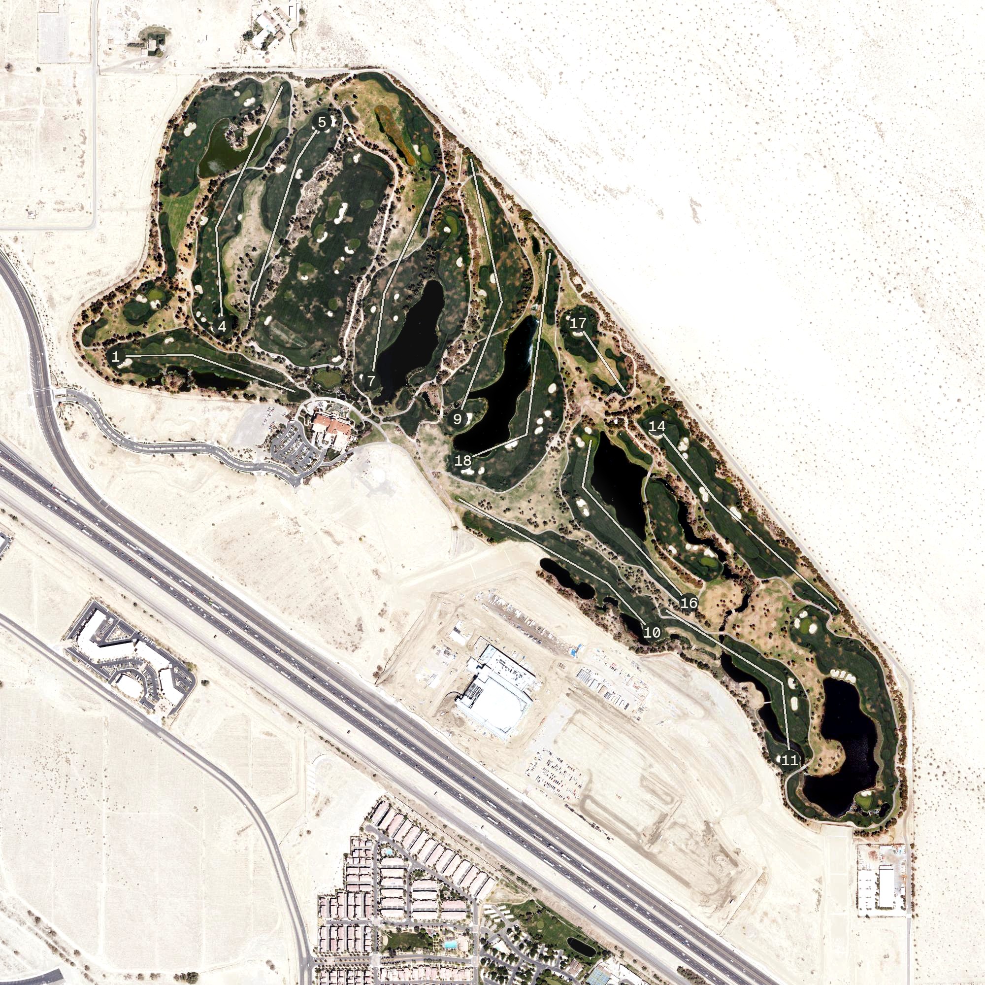 Aerial view of Classic Club Golf Course, CA