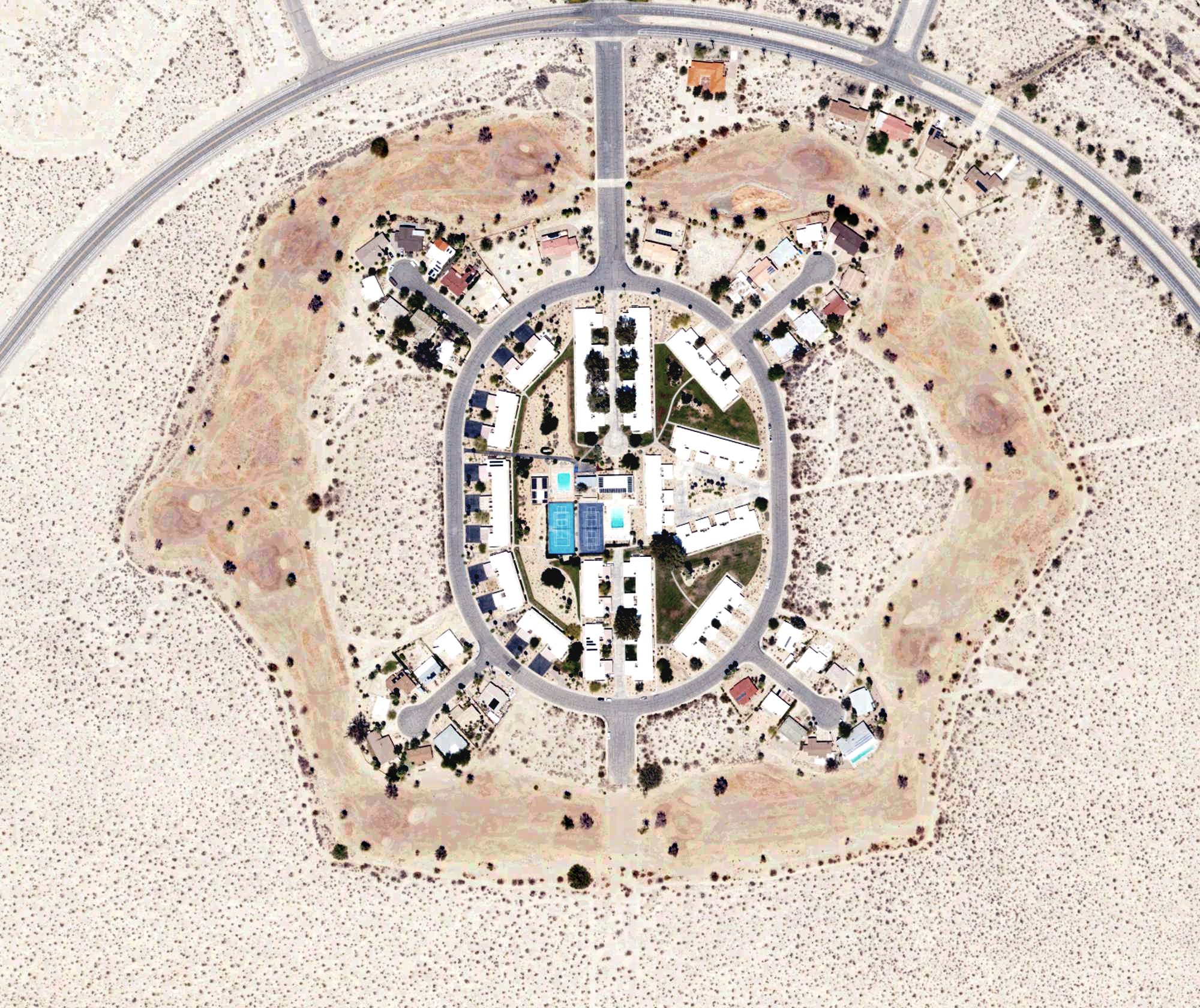 Aerial view of Club Circle Golf Course, CA