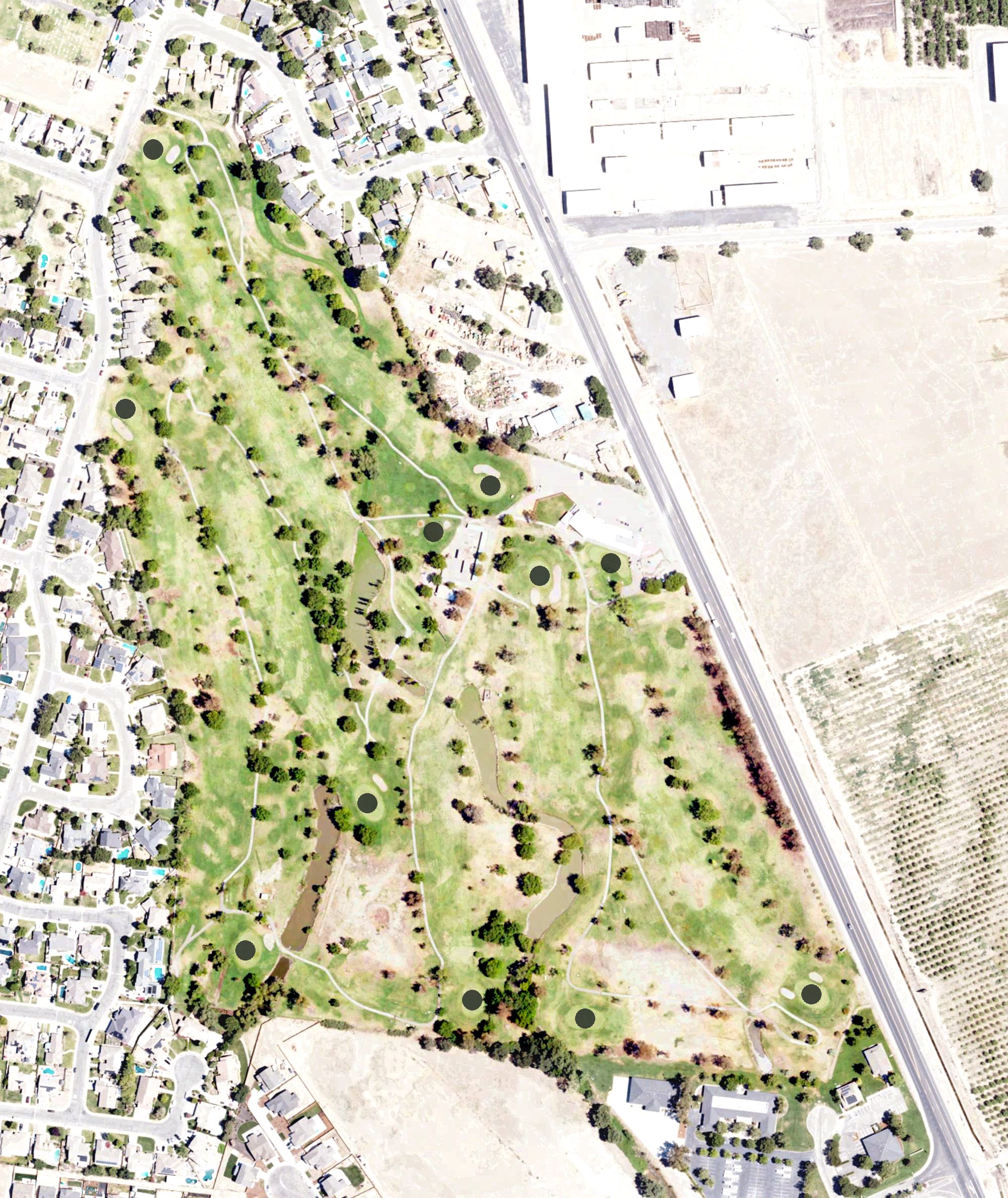 Aerial view of Colusa Golf and Country Club, CA