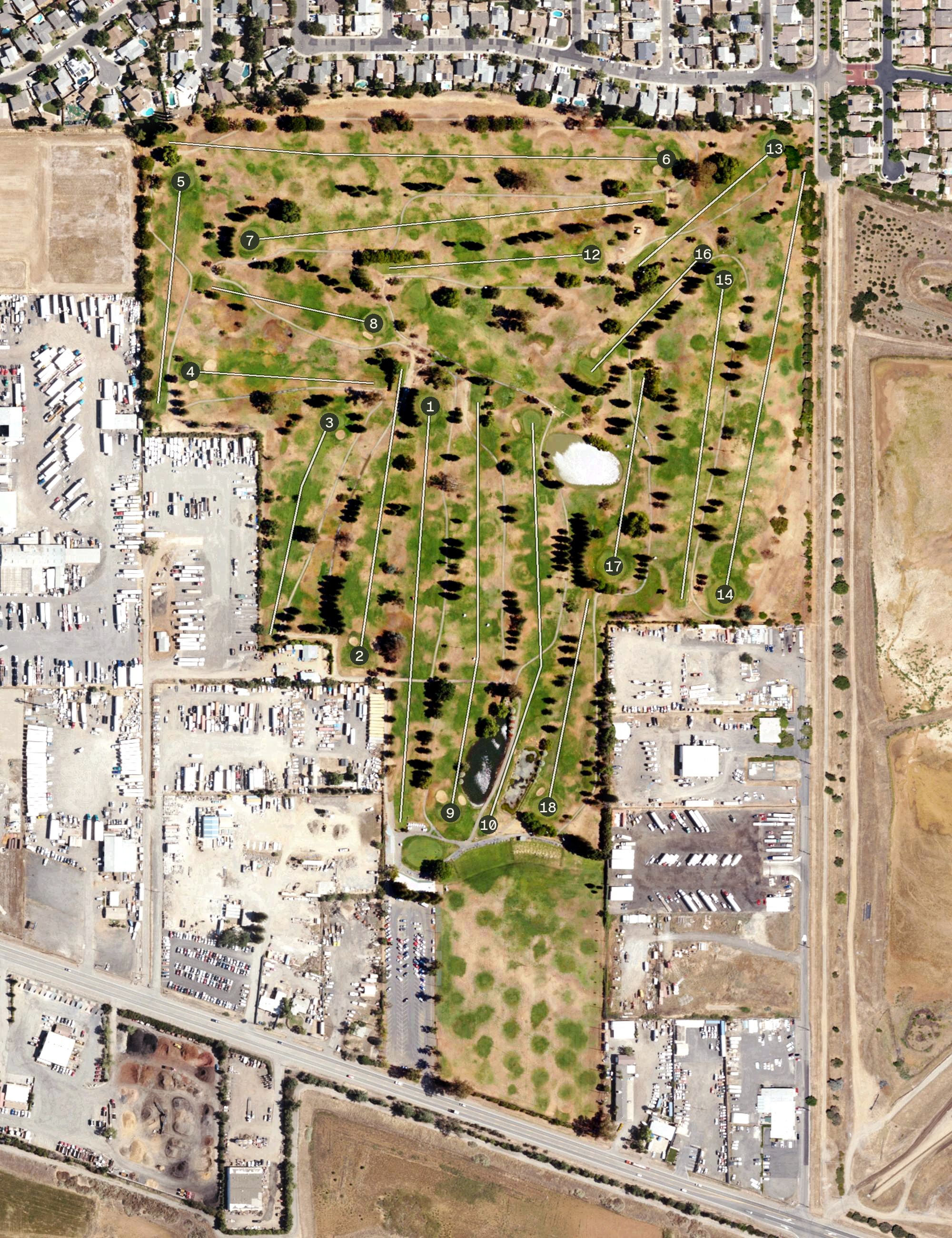 Aerial view of Cordova Golf Course, CA