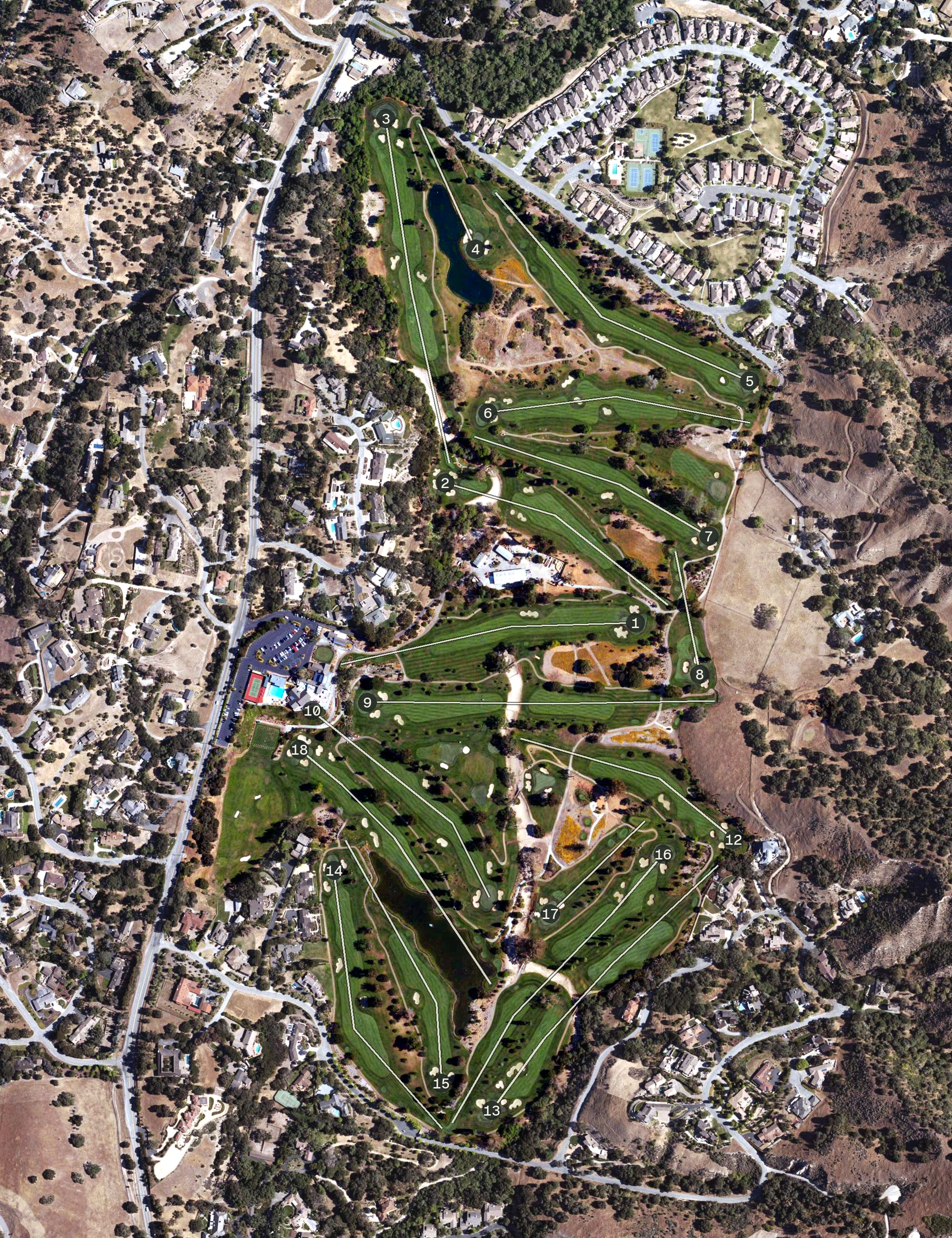 Aerial view of Corral de Tierra Country Club, CA