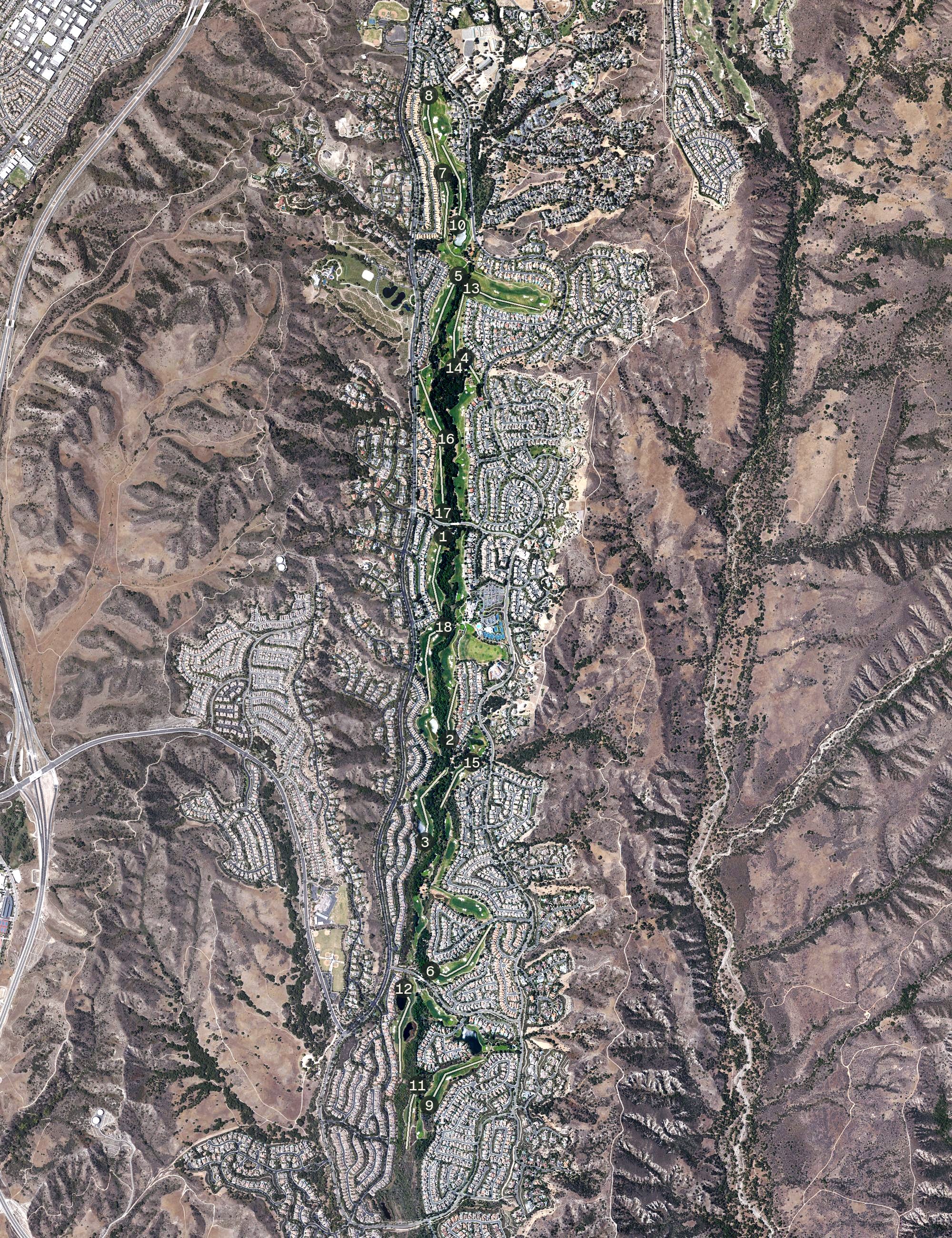 Aerial view of Coto de Caza Golf & Racquet Club, CA
