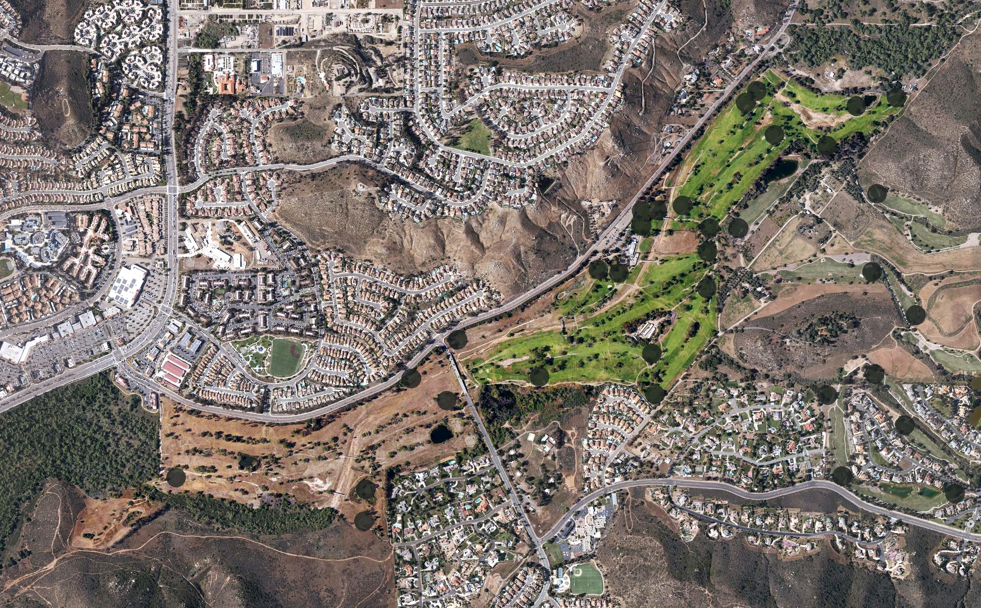 Aerial view of Cottonwood Golf Club, CA