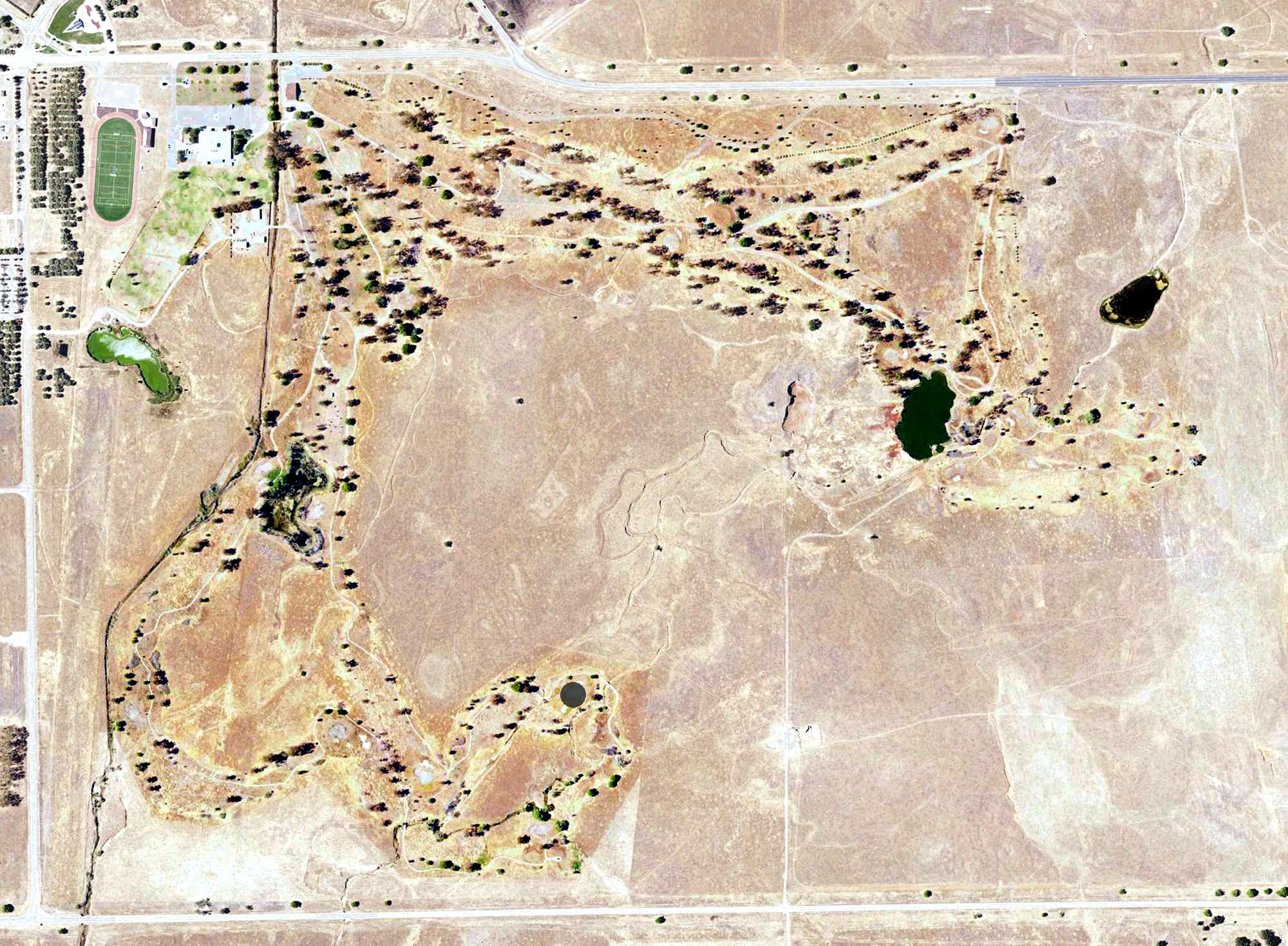 Aerial view of Coyote Run Golf Course, CA