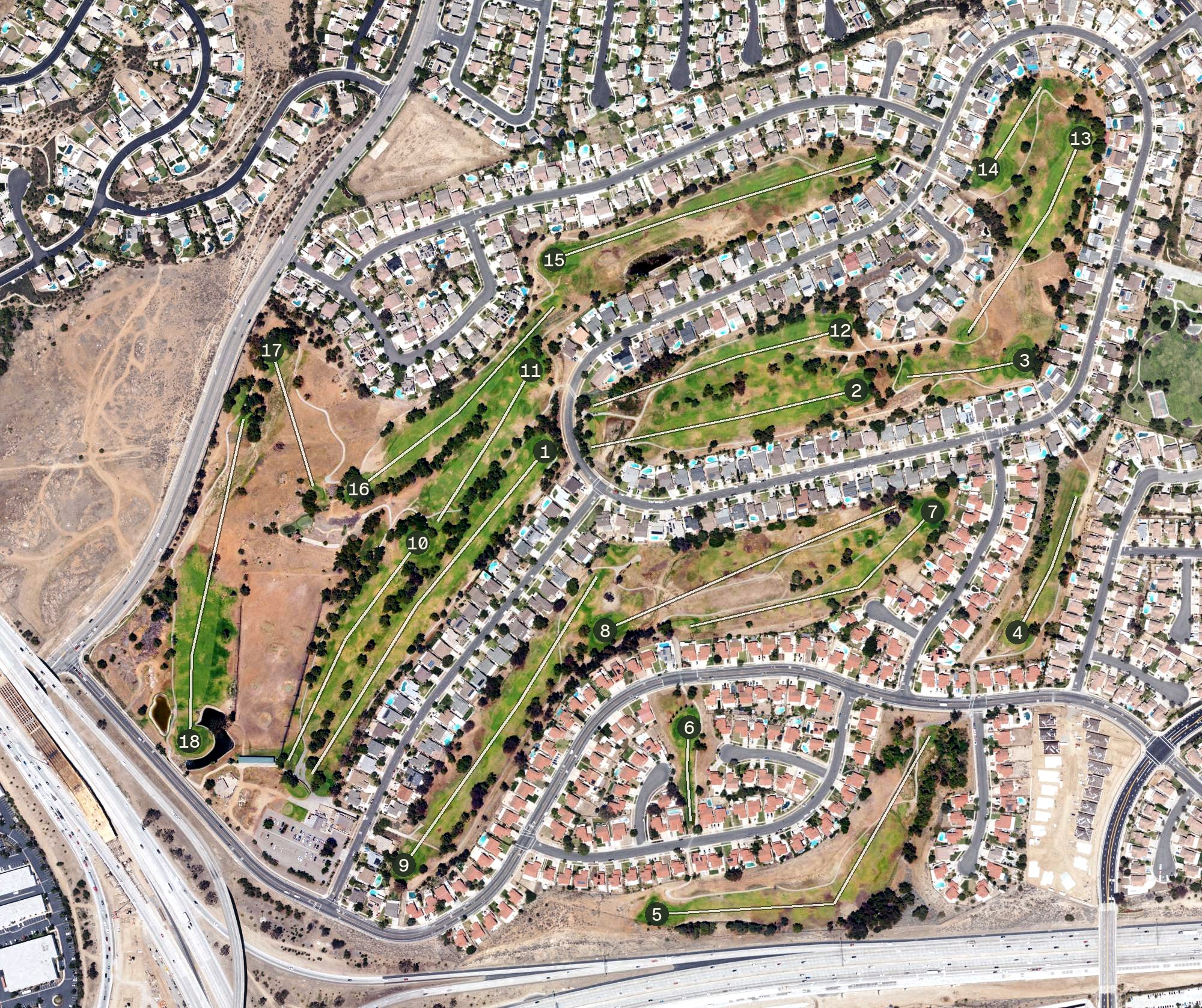 Aerial view of Cresta Verde Golf Club, CA