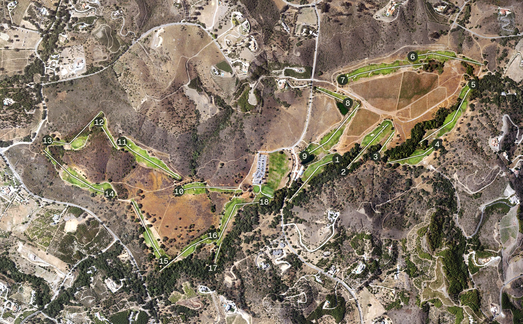 Aerial view of Cross Creek Golf Club, CA