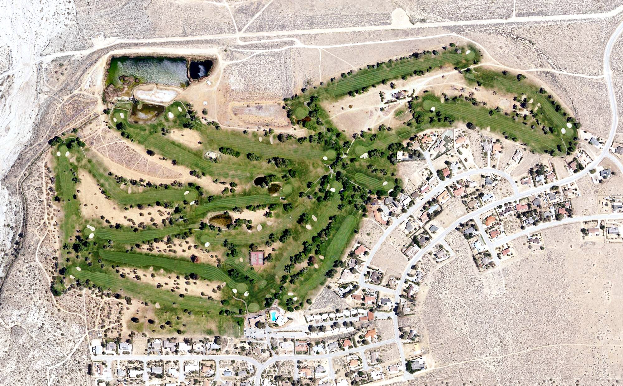 Aerial view of Crystalaire Country Club, CA