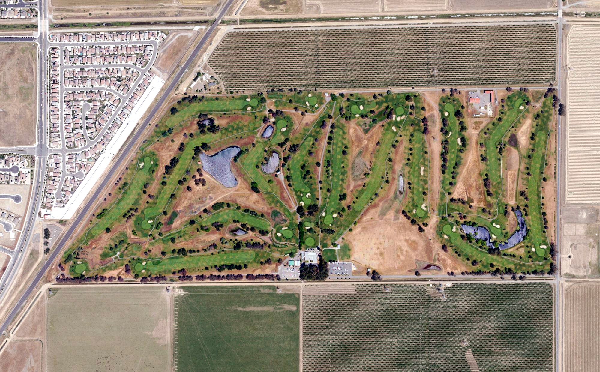 Aerial view of Cypress Lakes Golf Course, CA