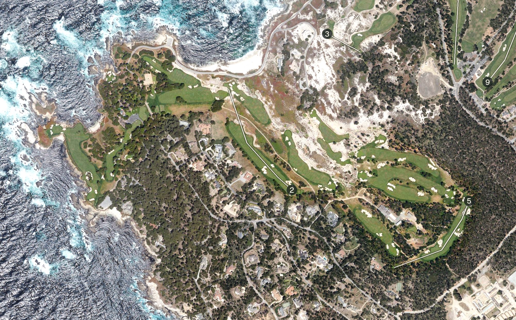 Aerial view of Cypress Point Golf Course, CA