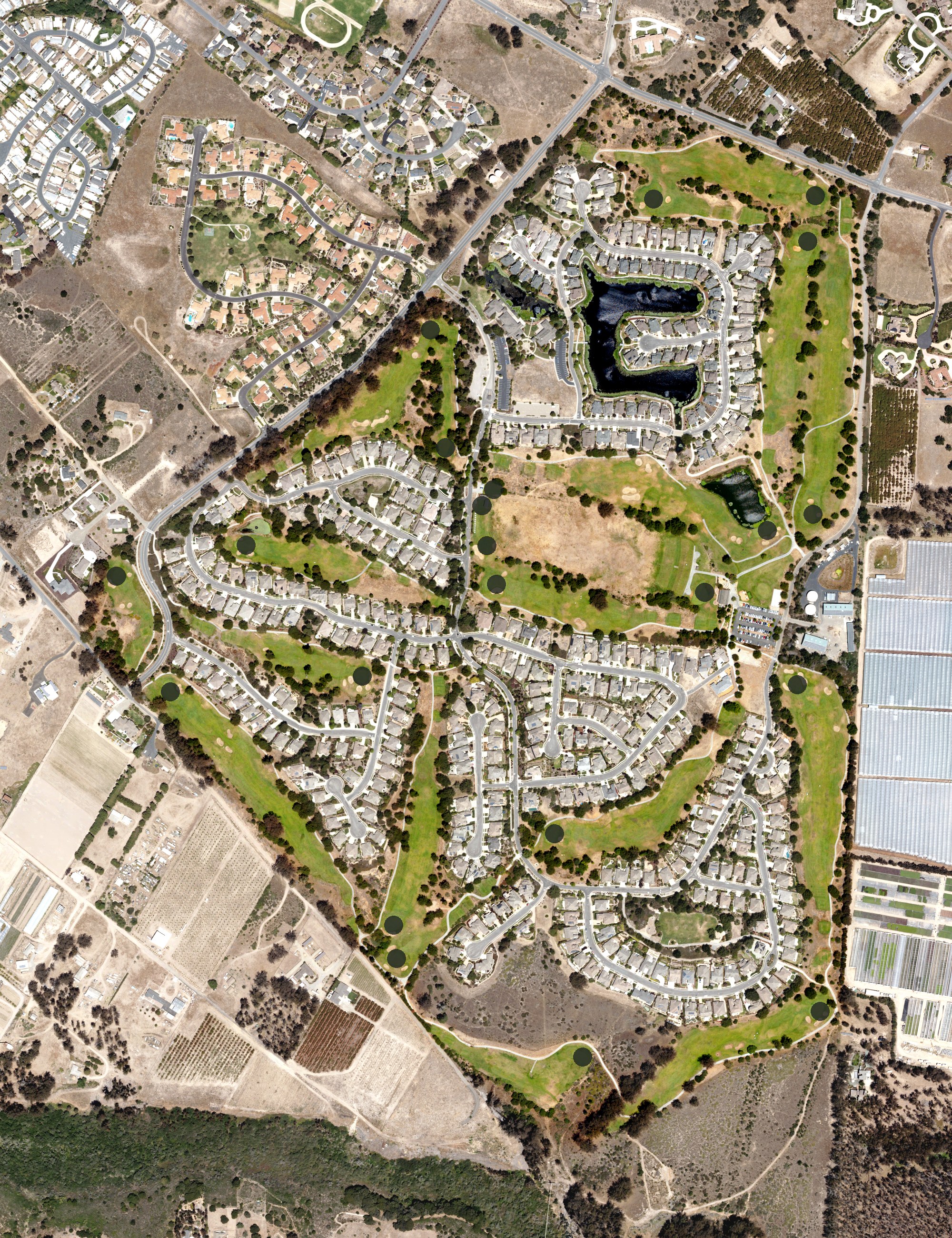 Aerial view of Cypress Ridge Golf Course, CA