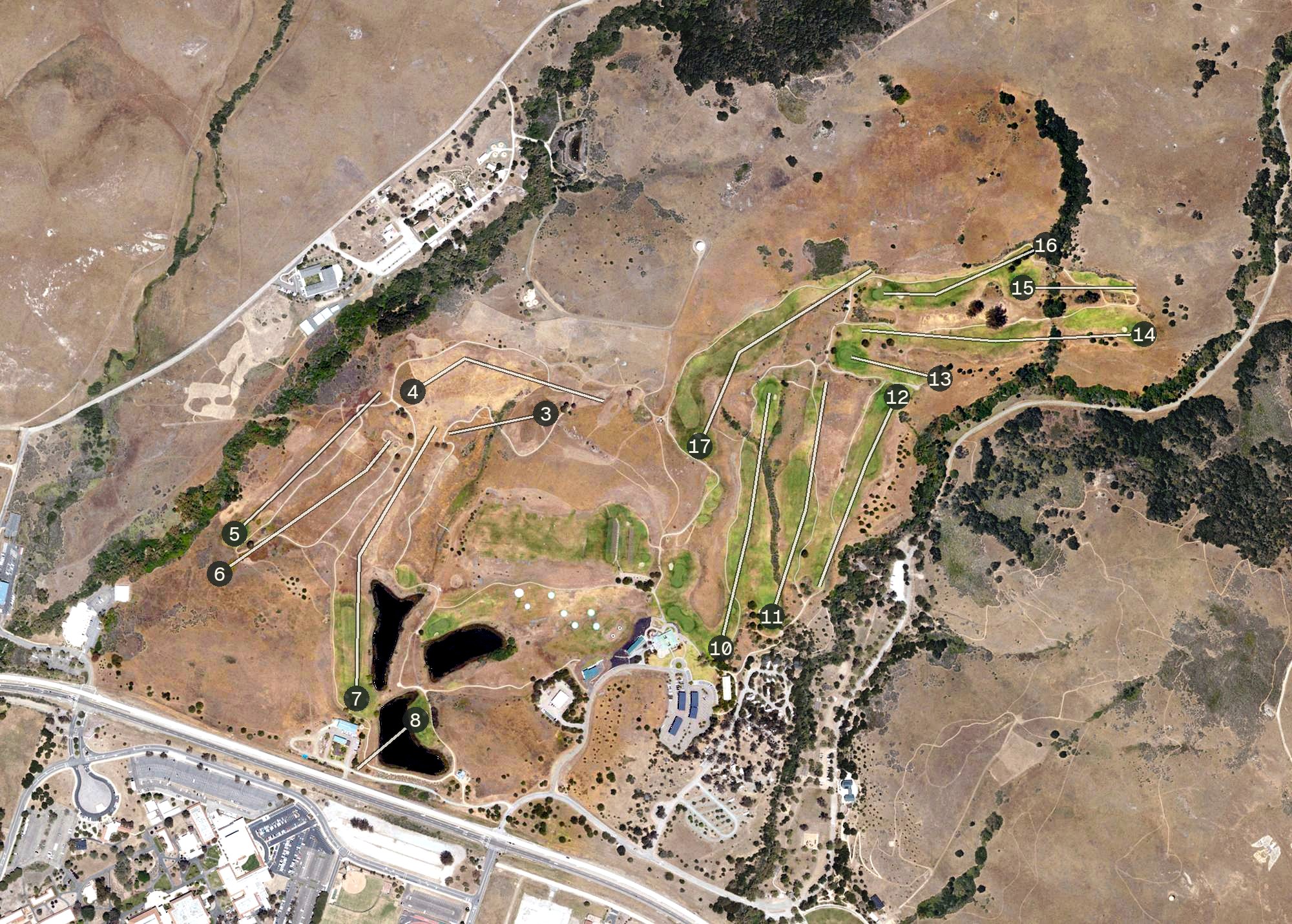 Aerial view of Dairy Creek Golf Course, CA