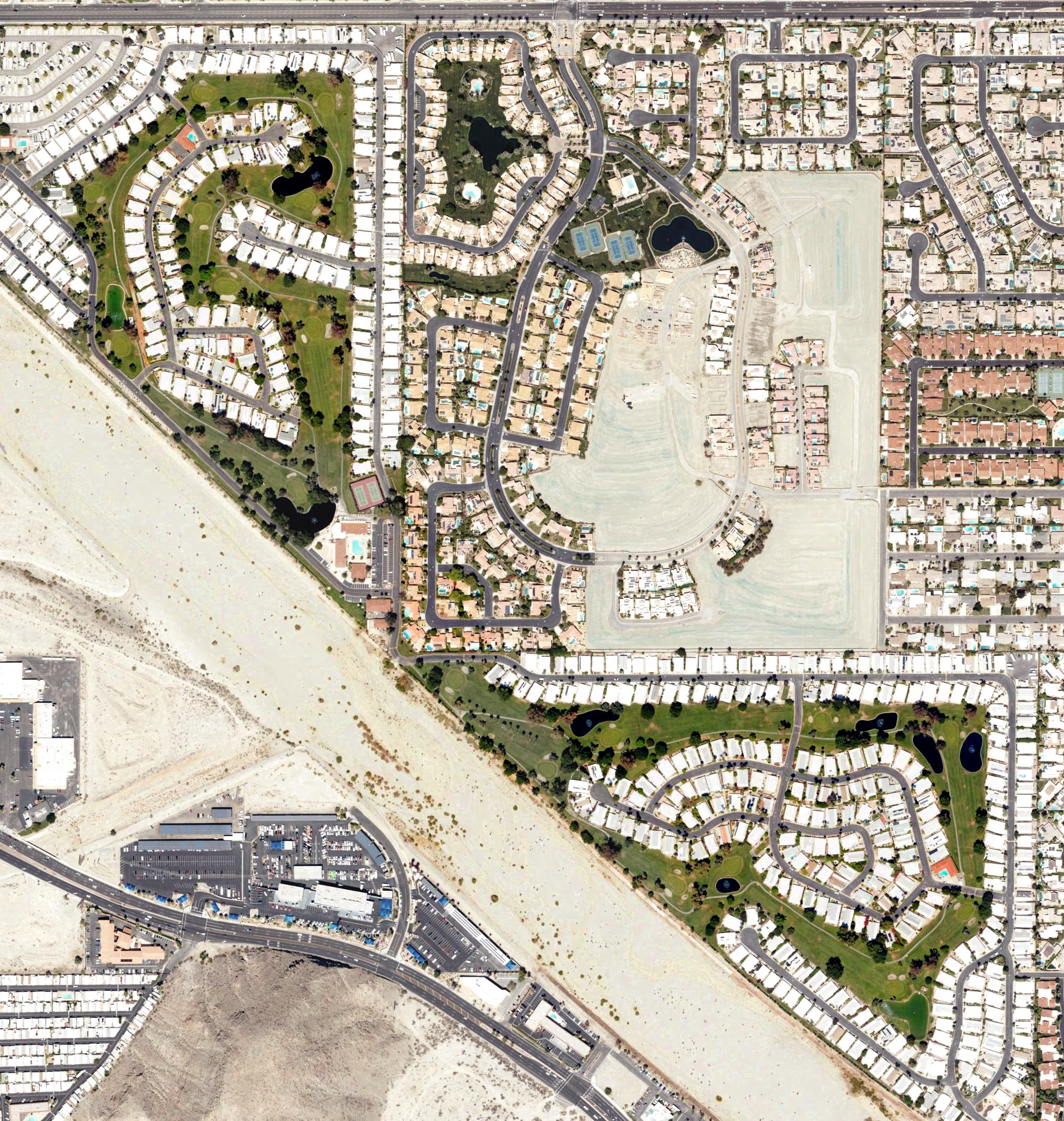 Aerial view of Date Palm Country Club, CA