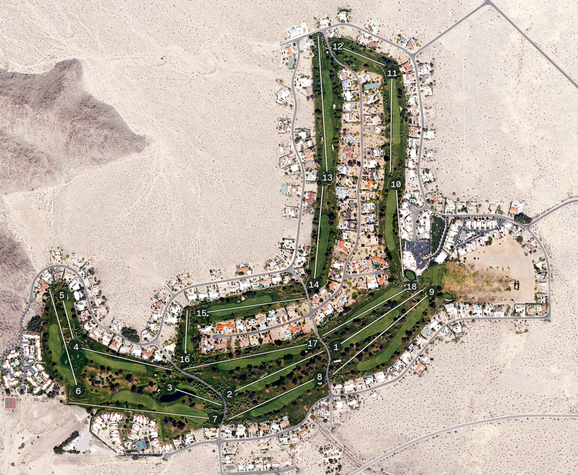 Aerial view of de Anza Country Club, CA