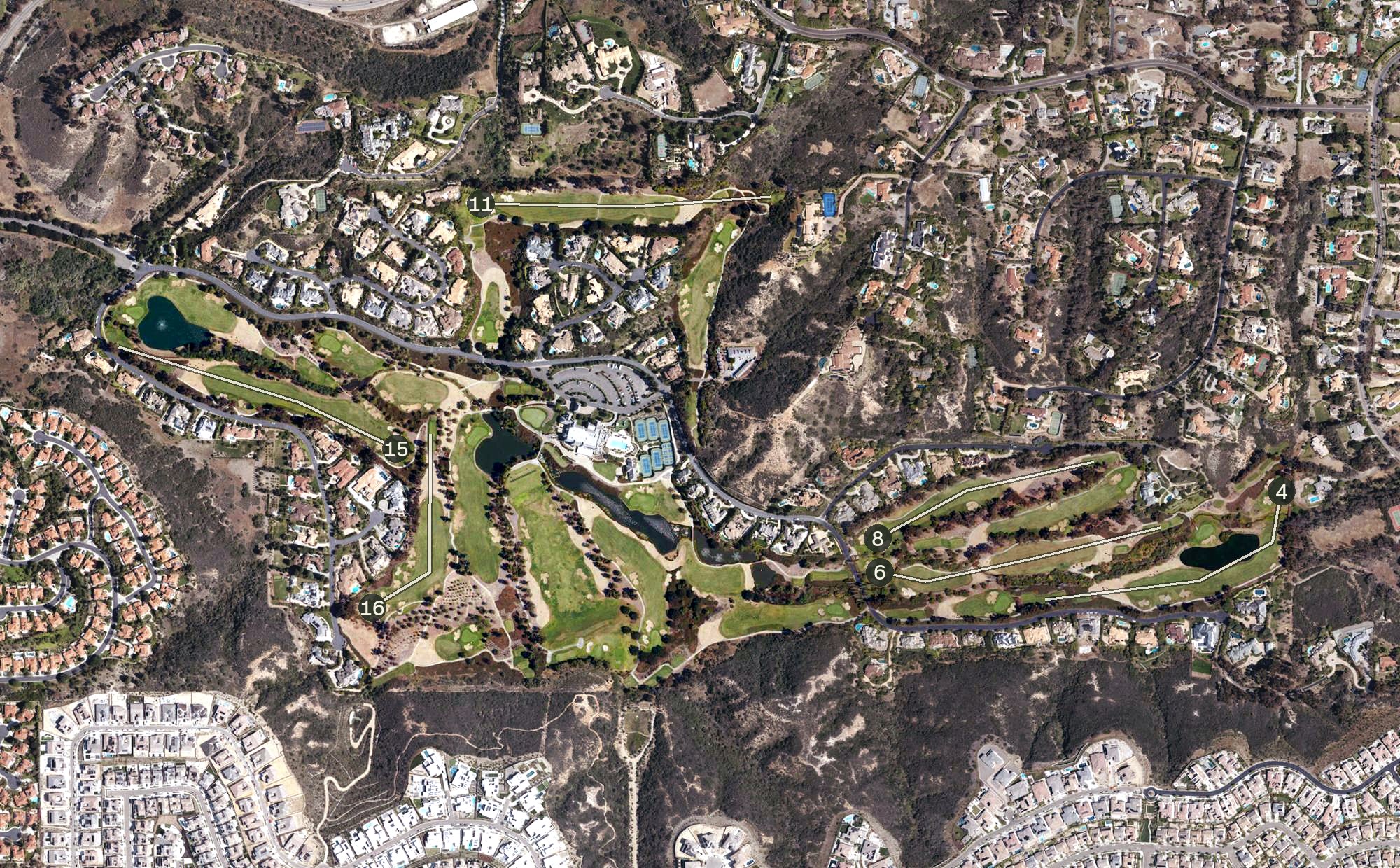 Aerial view of Del Mar Country Club, CA