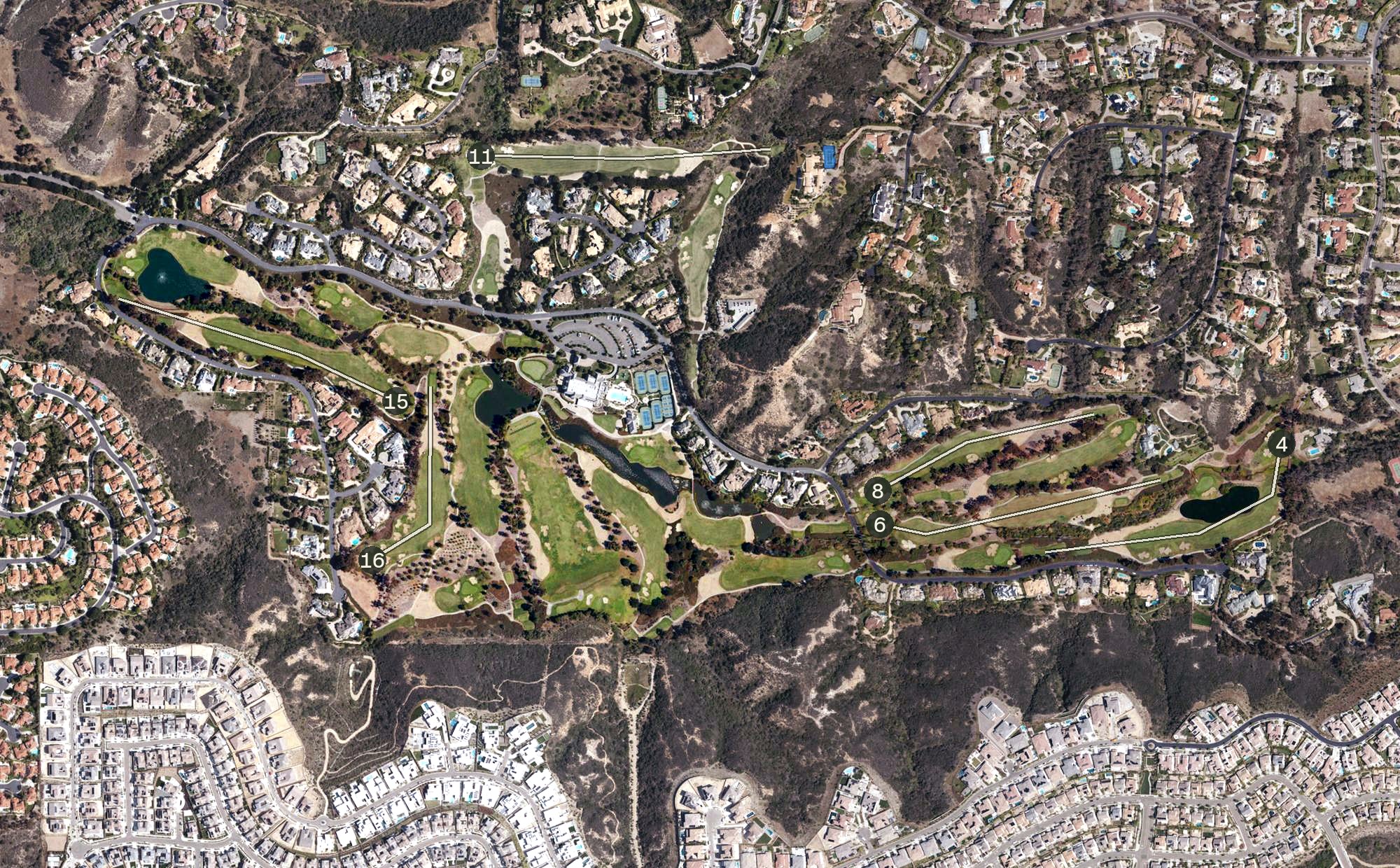 Aerial view of Del Mar Country Club, CA
