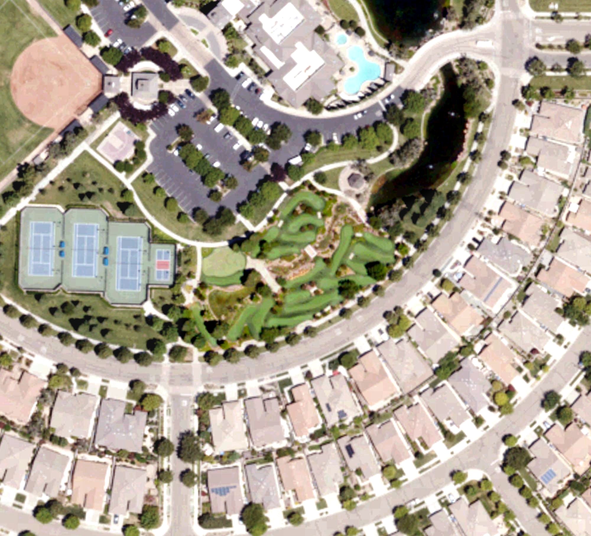 Aerial view of Del Web Golf Course, CA
