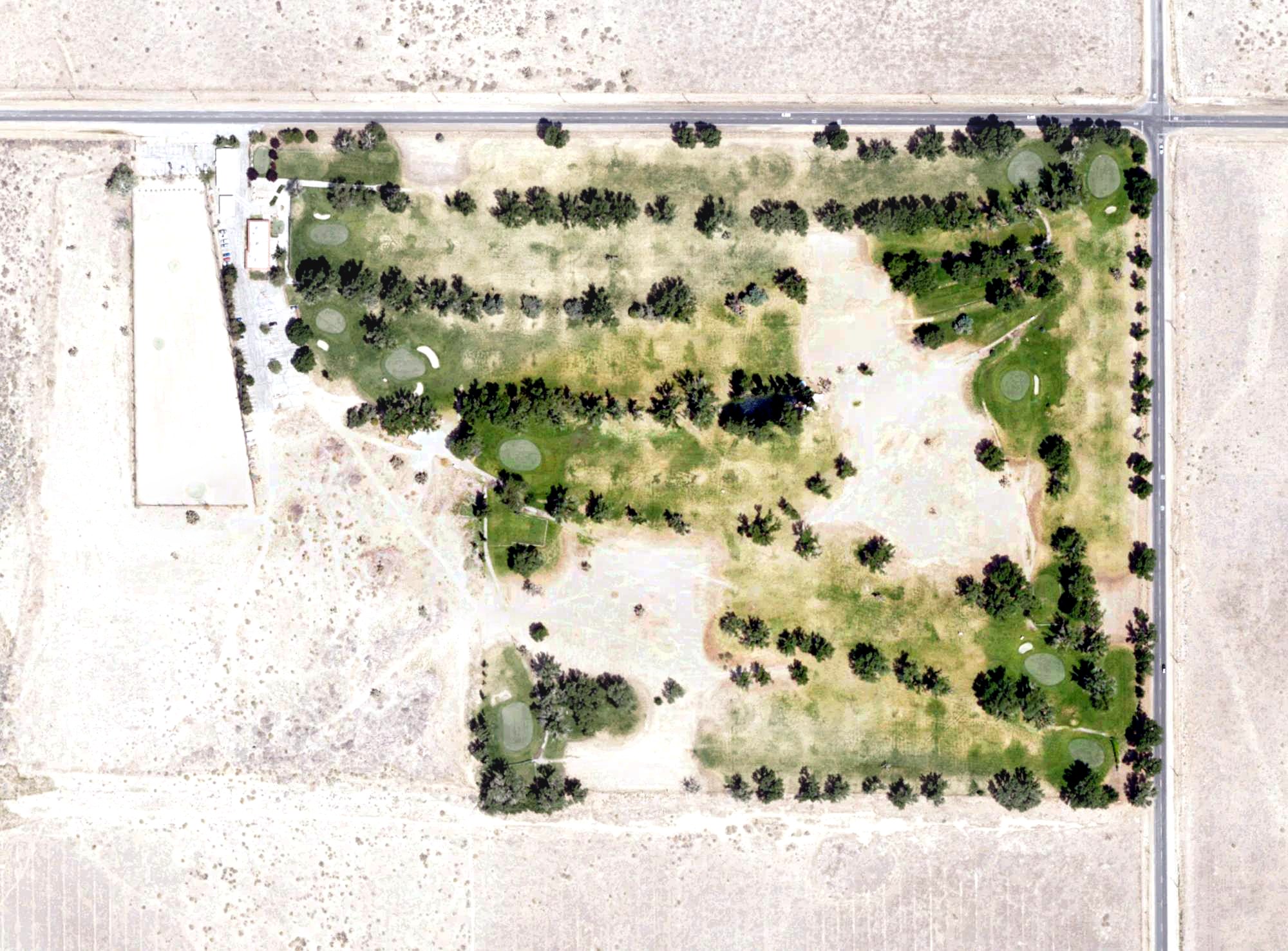 Aerial view of Desert Aire Golf Course, CA