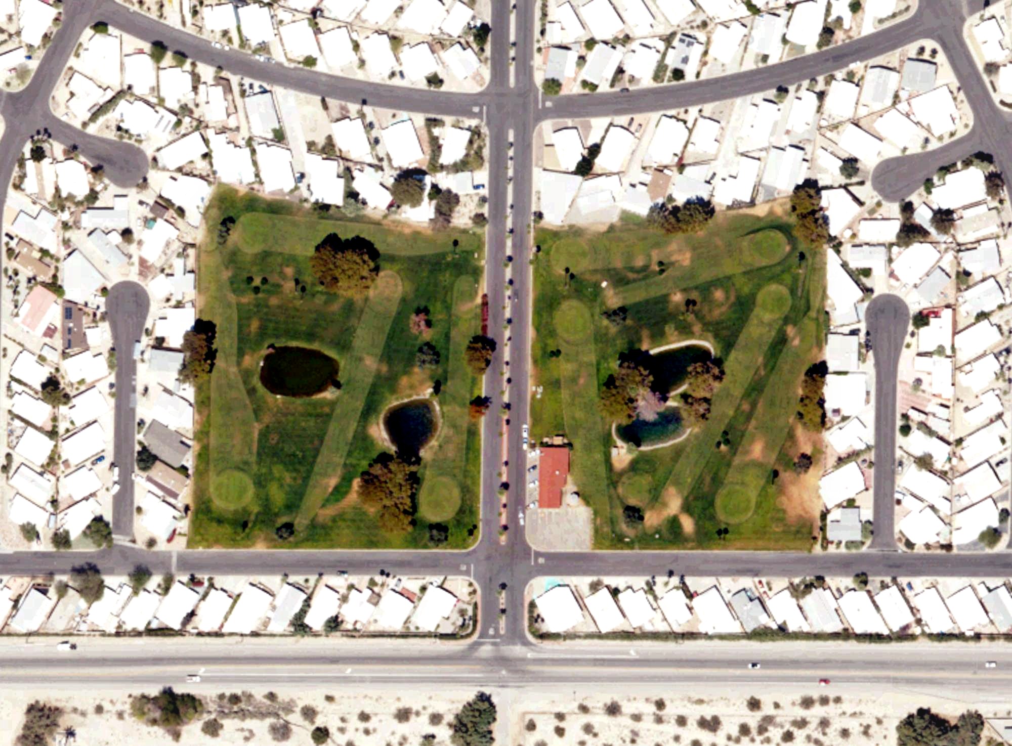 Aerial view of Desert Crest Country Club, CA
