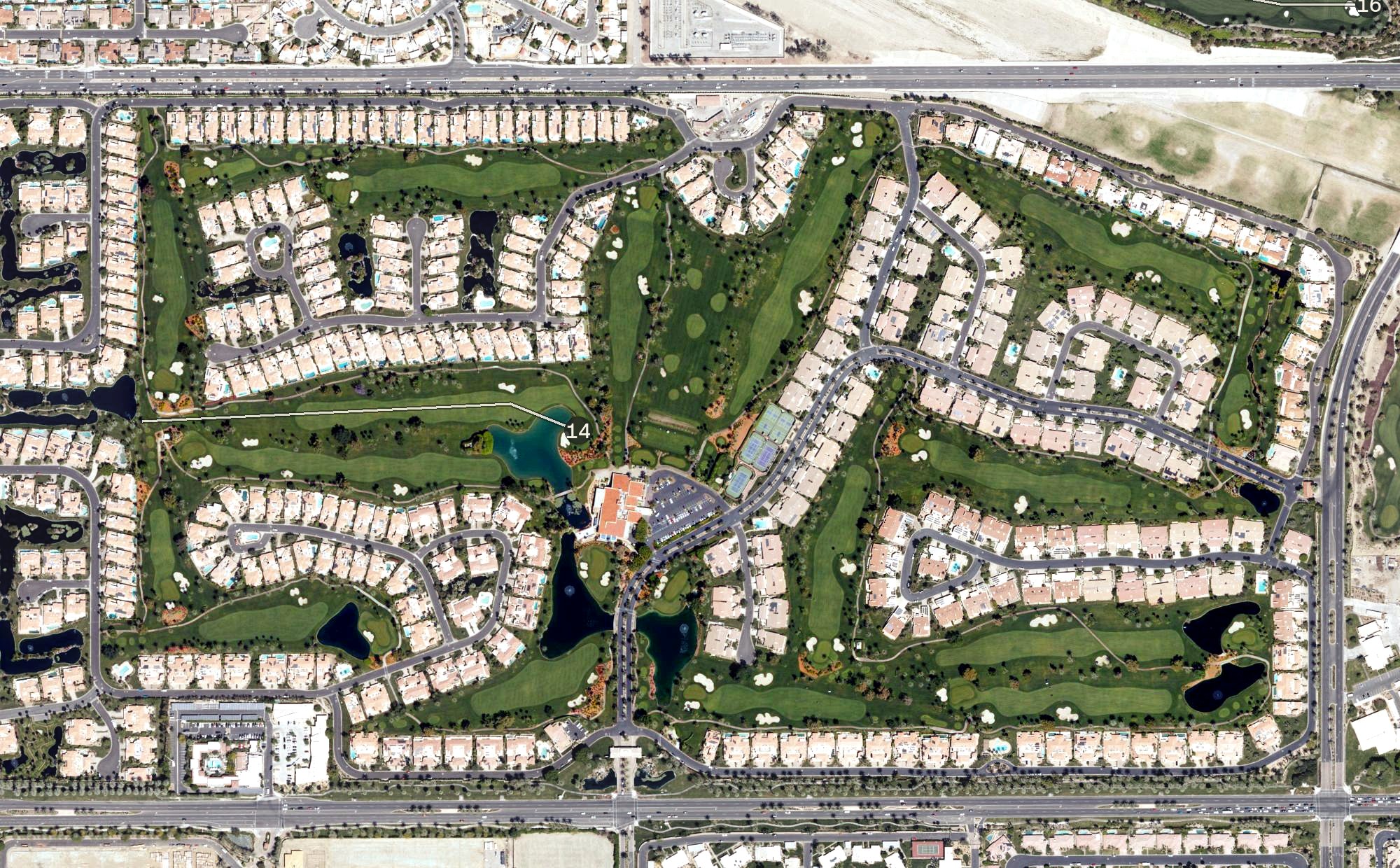 Aerial view of Desert Horizons Country Club, CA
