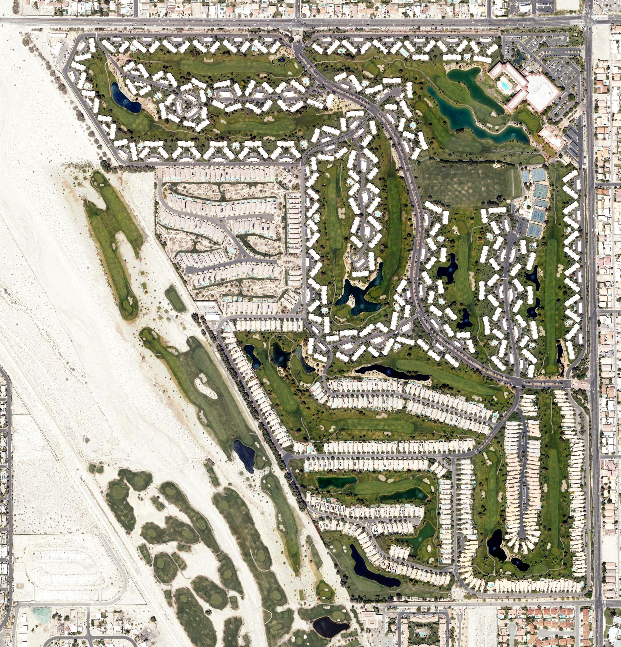 Aerial view of Desert Princess Resort and Country Club, CA