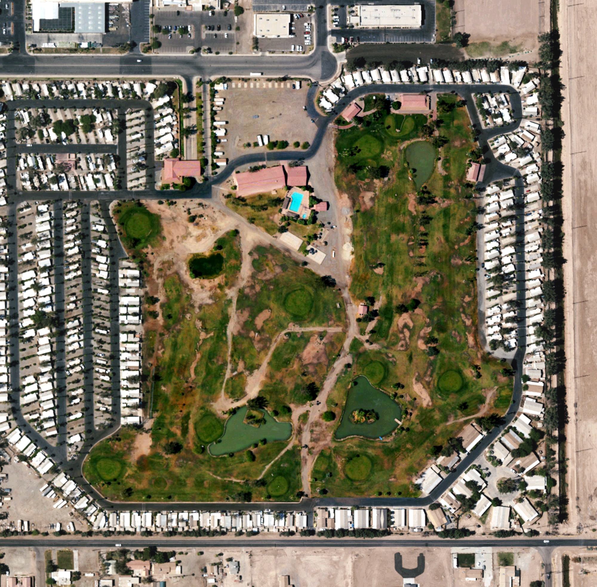 Aerial view of Desert Trails Golf Course, CA