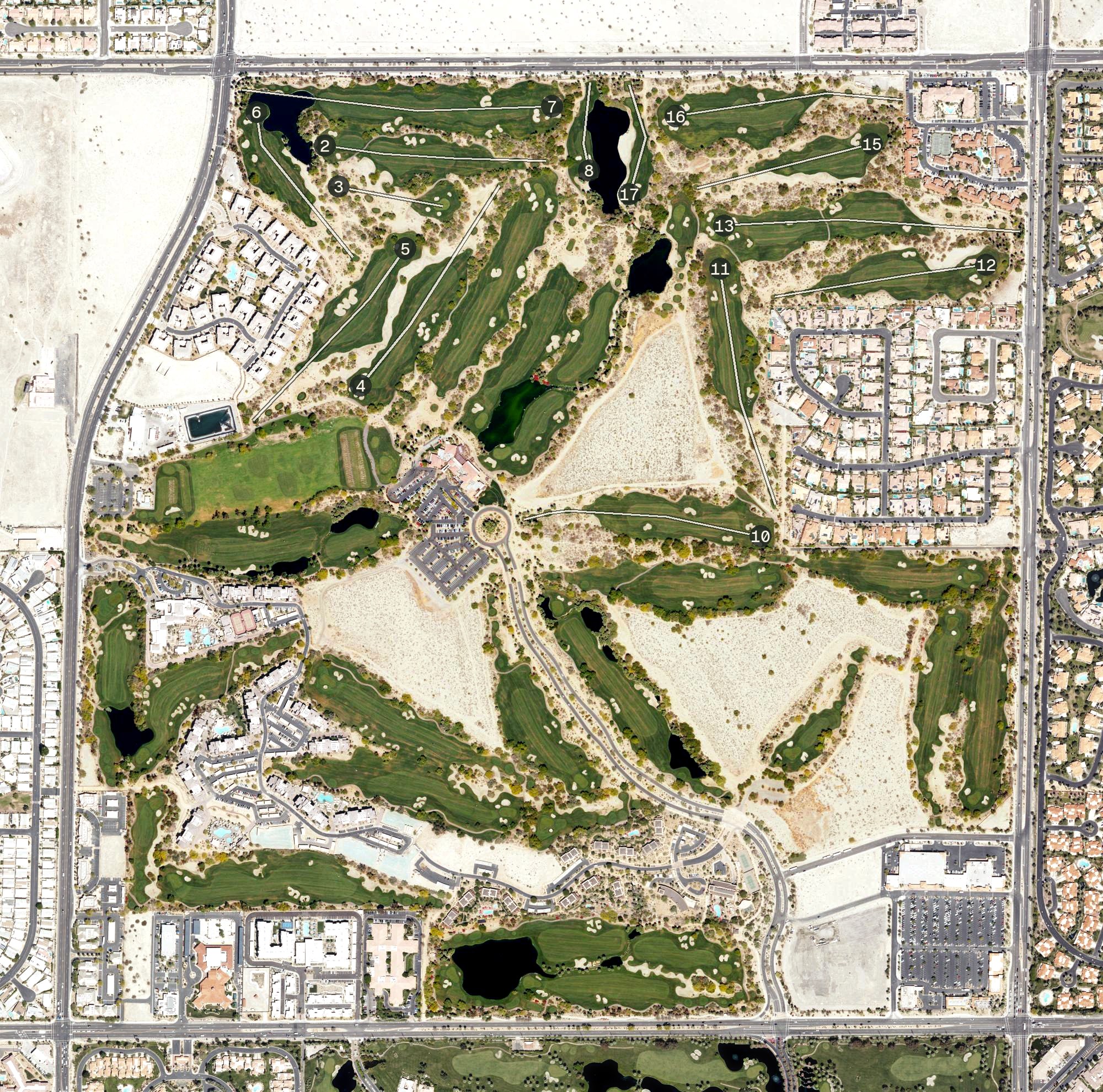Aerial view of Desert Willow Golf Resort, CA