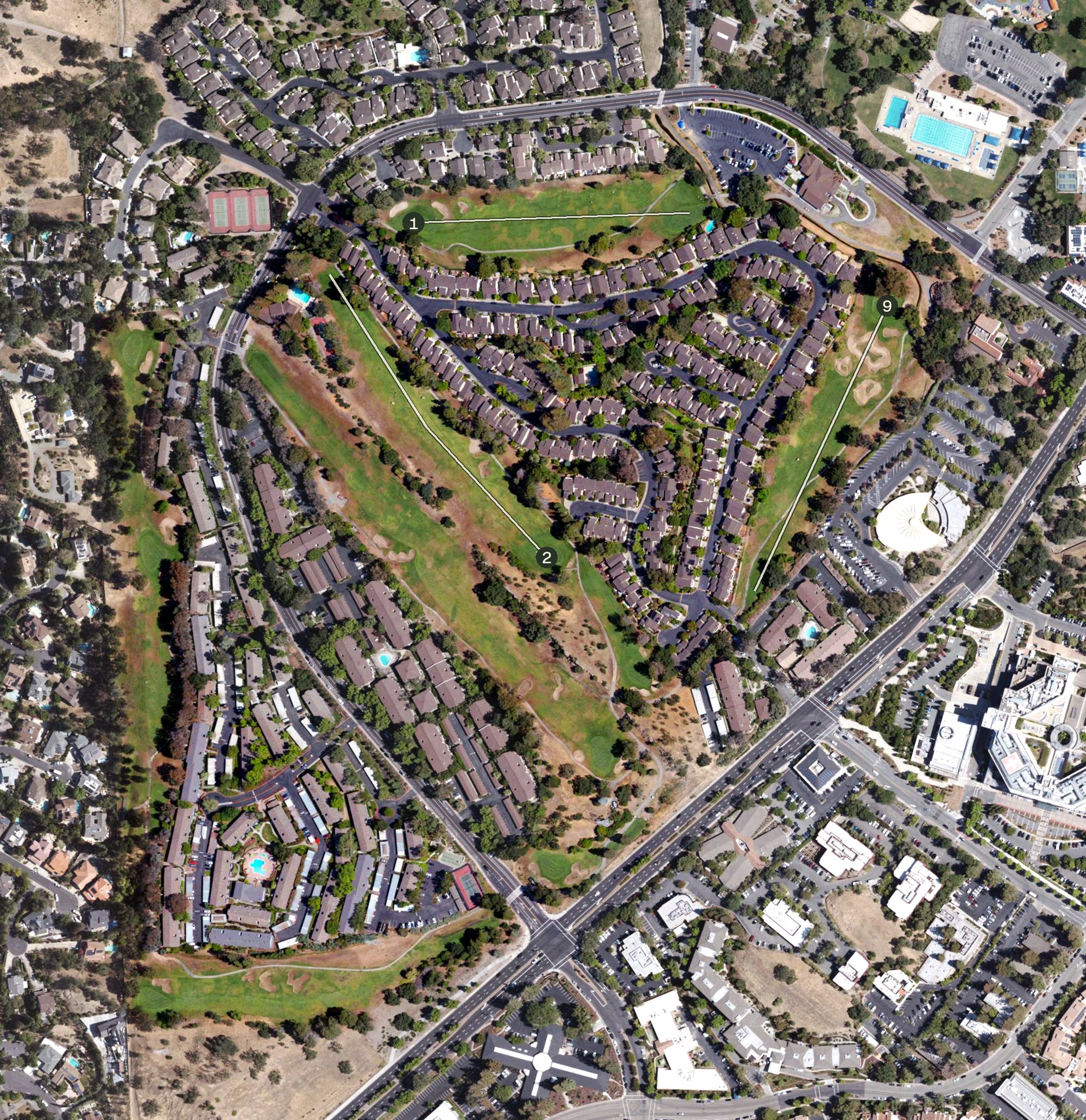 Aerial view of Diablo Hills Golf Course, CA